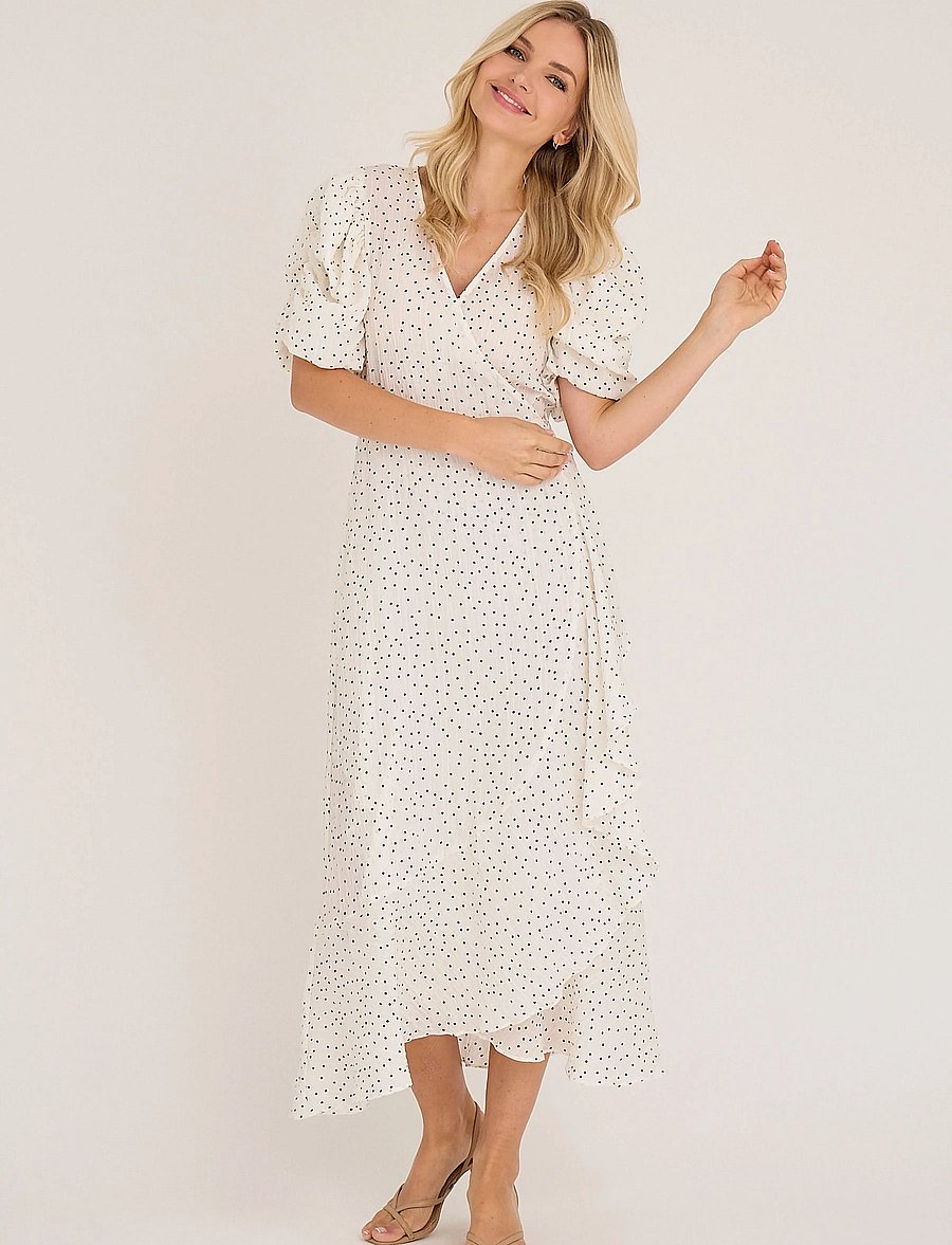 A-View - Sinda dot dress - cream/brown - 0