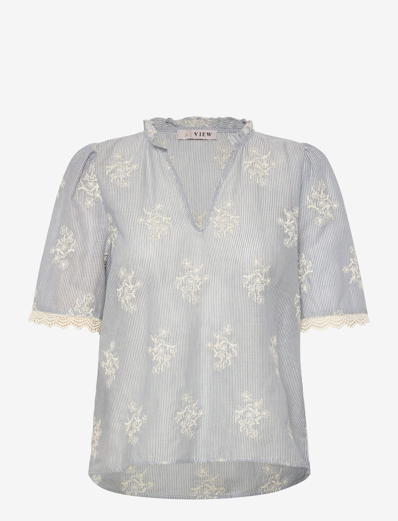 A-View - Conni blouse - short-sleeved blouses - blue/white - 1