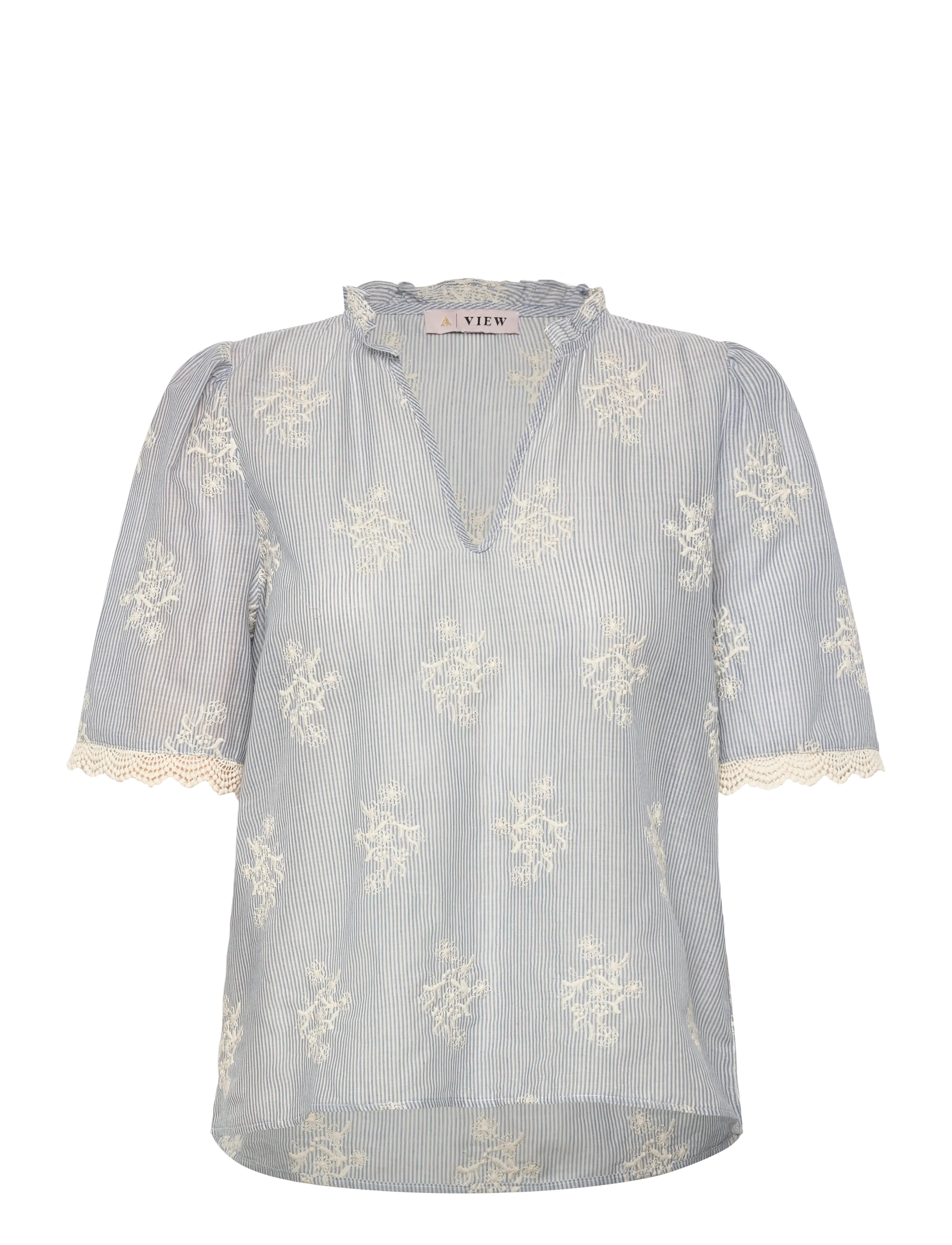 A-View Conni blouse - Puserot & kauluspaidat - BLUE/WHITE / blue