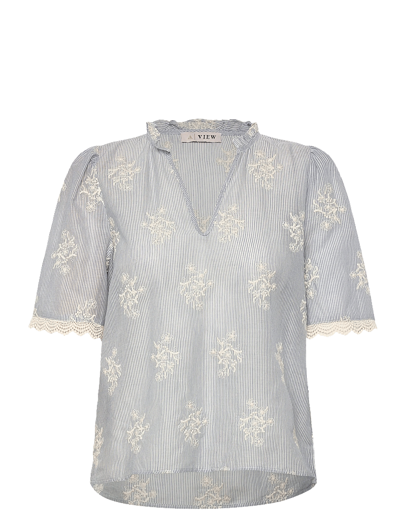 A-View - Conni blouse - kortärmade blusar - blue/white - 1
