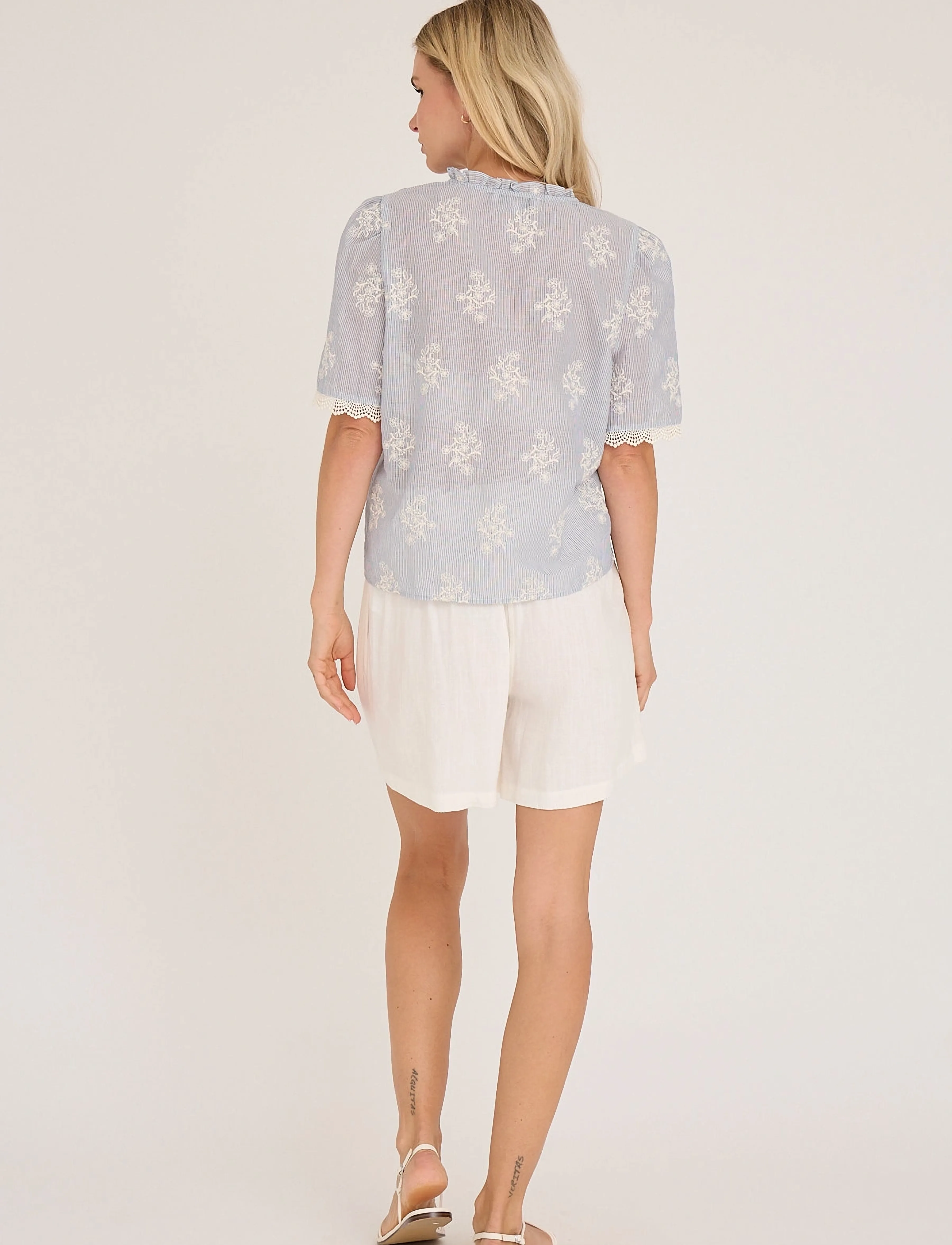 A-View - Conni blouse - blue/white - 3