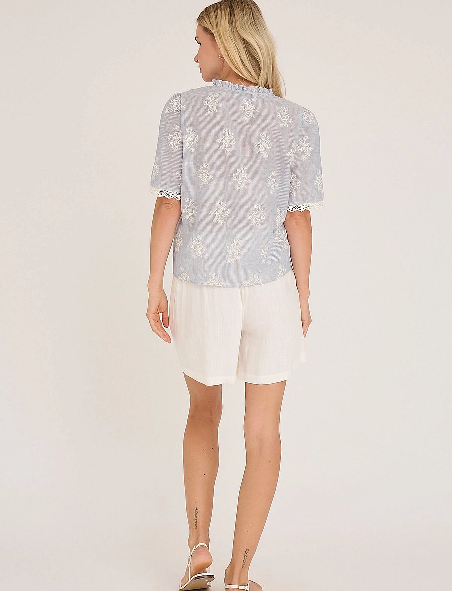 A-View - Conni blouse - kortärmade blusar - blue/white - 3