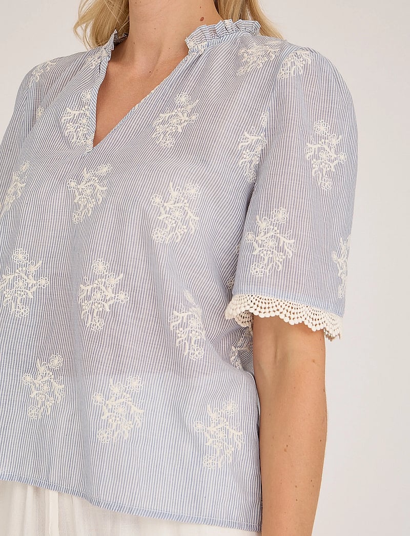 A-View - Conni blouse - kortärmade blusar - blue/white - 4