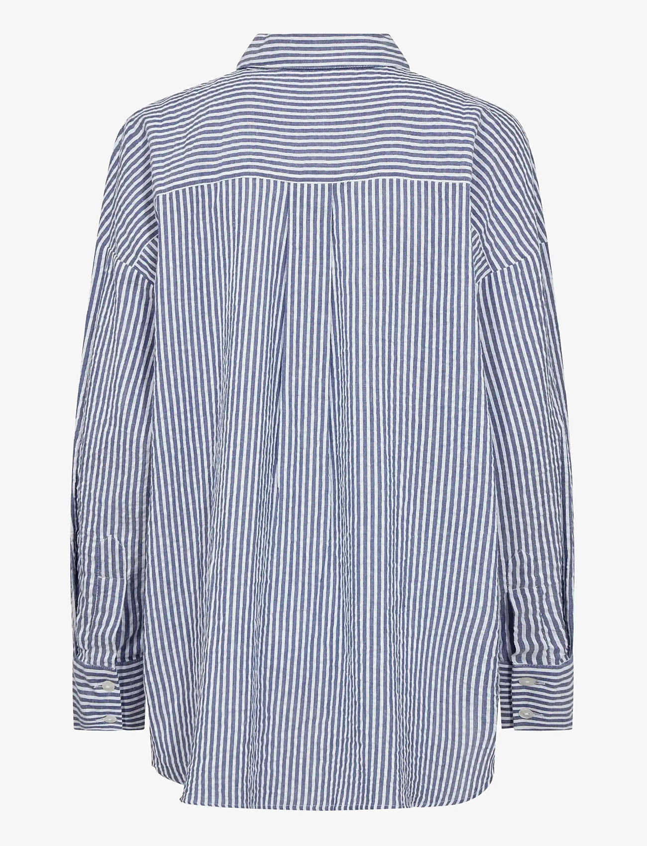 A-View - Sonja new shirt - langærmede skjorter - navy/white - 2