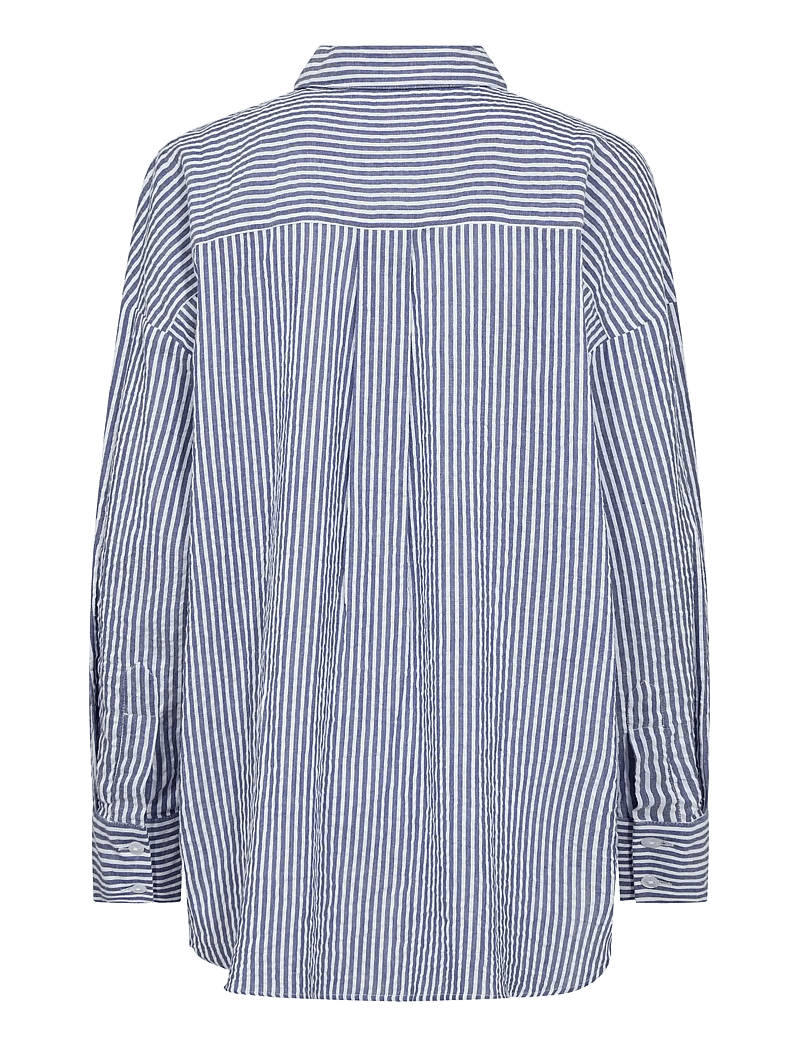 A-View - Sonja new shirt - langärmlige hemden - navy/white - 2