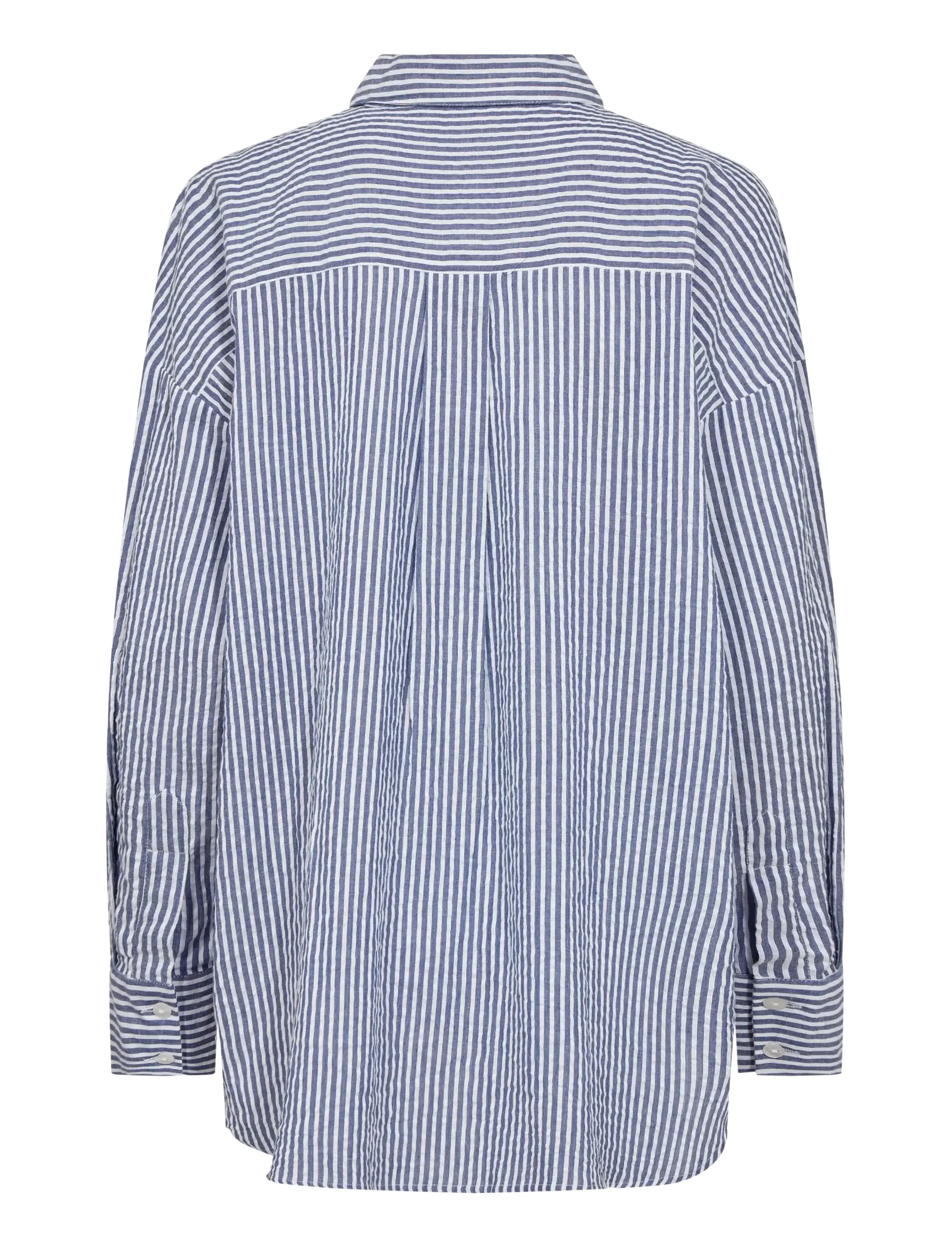 A-View - Sonja new shirt - marškiniai ilgomis rankovėmis - navy/white - 2