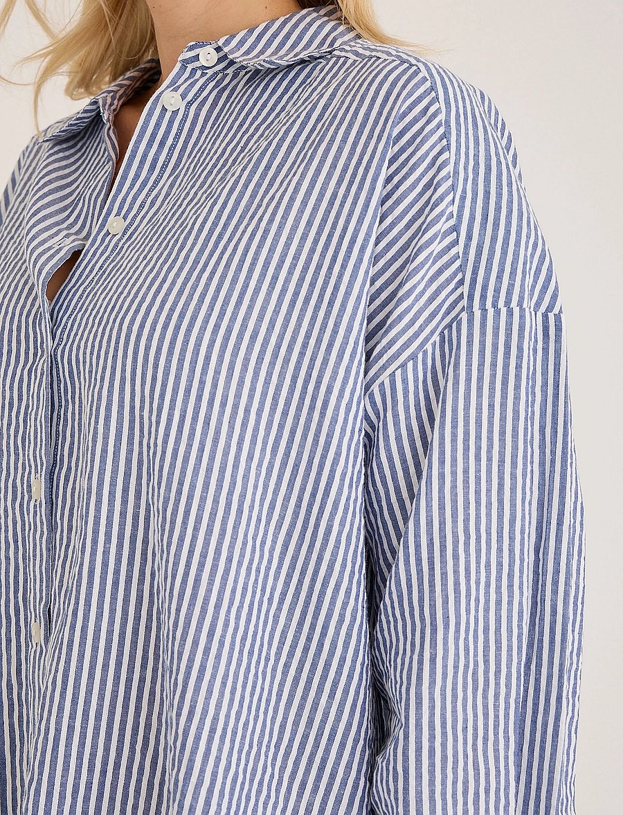 A-View - Sonja new shirt - langärmlige hemden - navy/white - 4