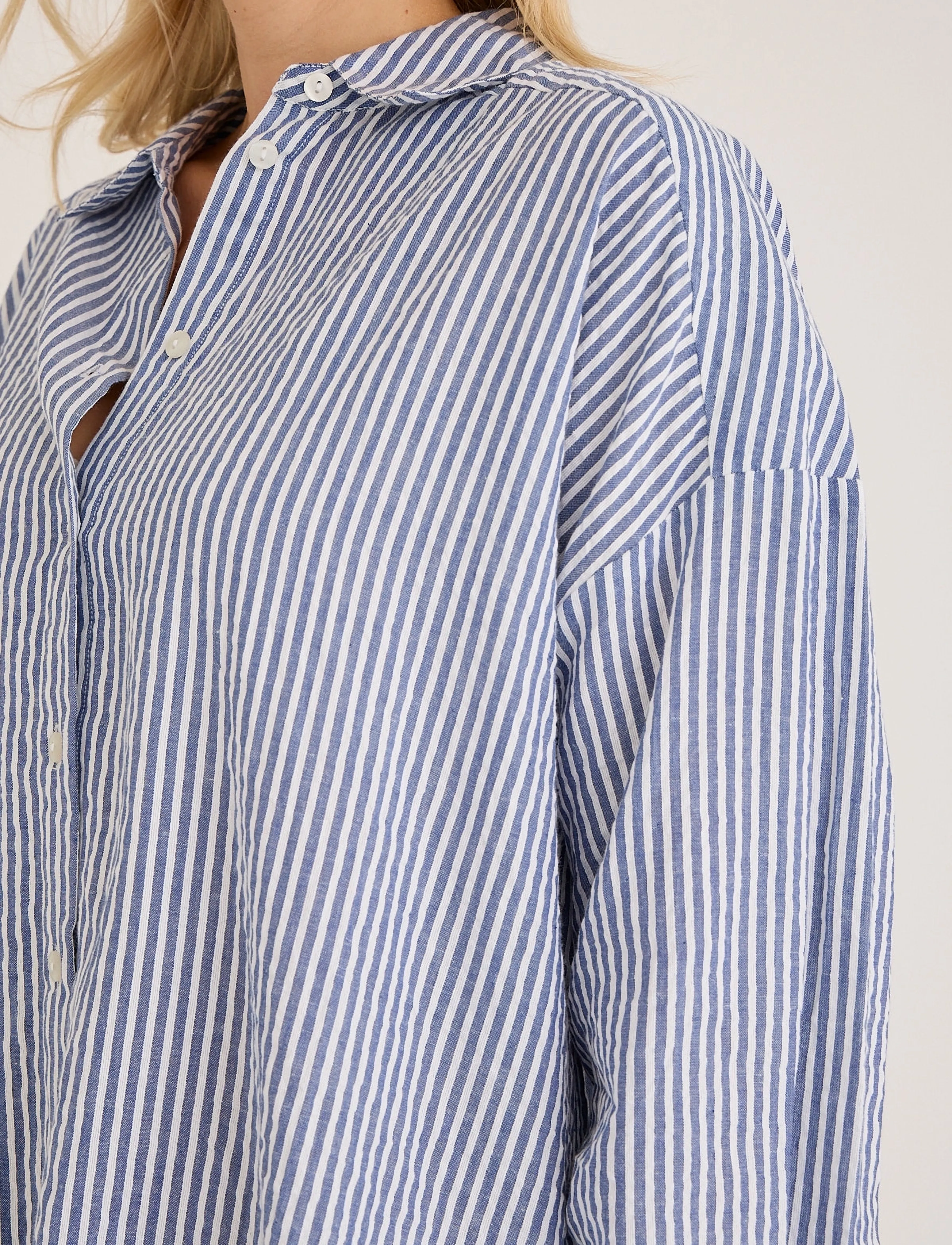 A-View - Sonja new shirt - marškiniai ilgomis rankovėmis - navy/white - 4