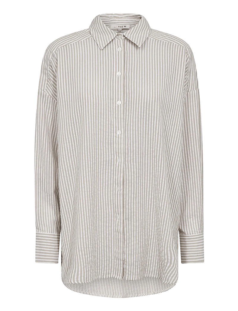 A-View - Sonja new shirt - langärmlige hemden - sand/white - 1