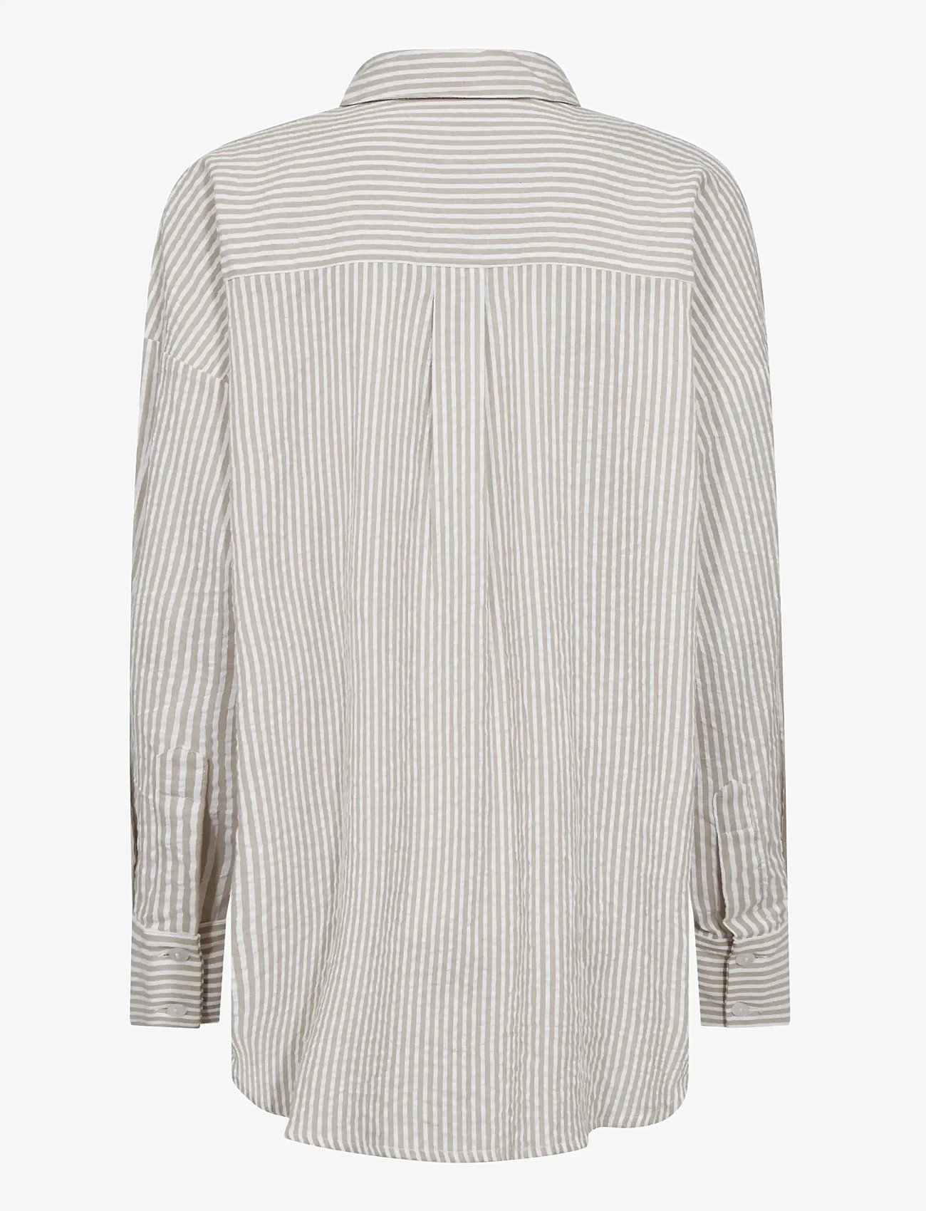 A-View - Sonja new shirt - langärmlige hemden - sand/white - 2