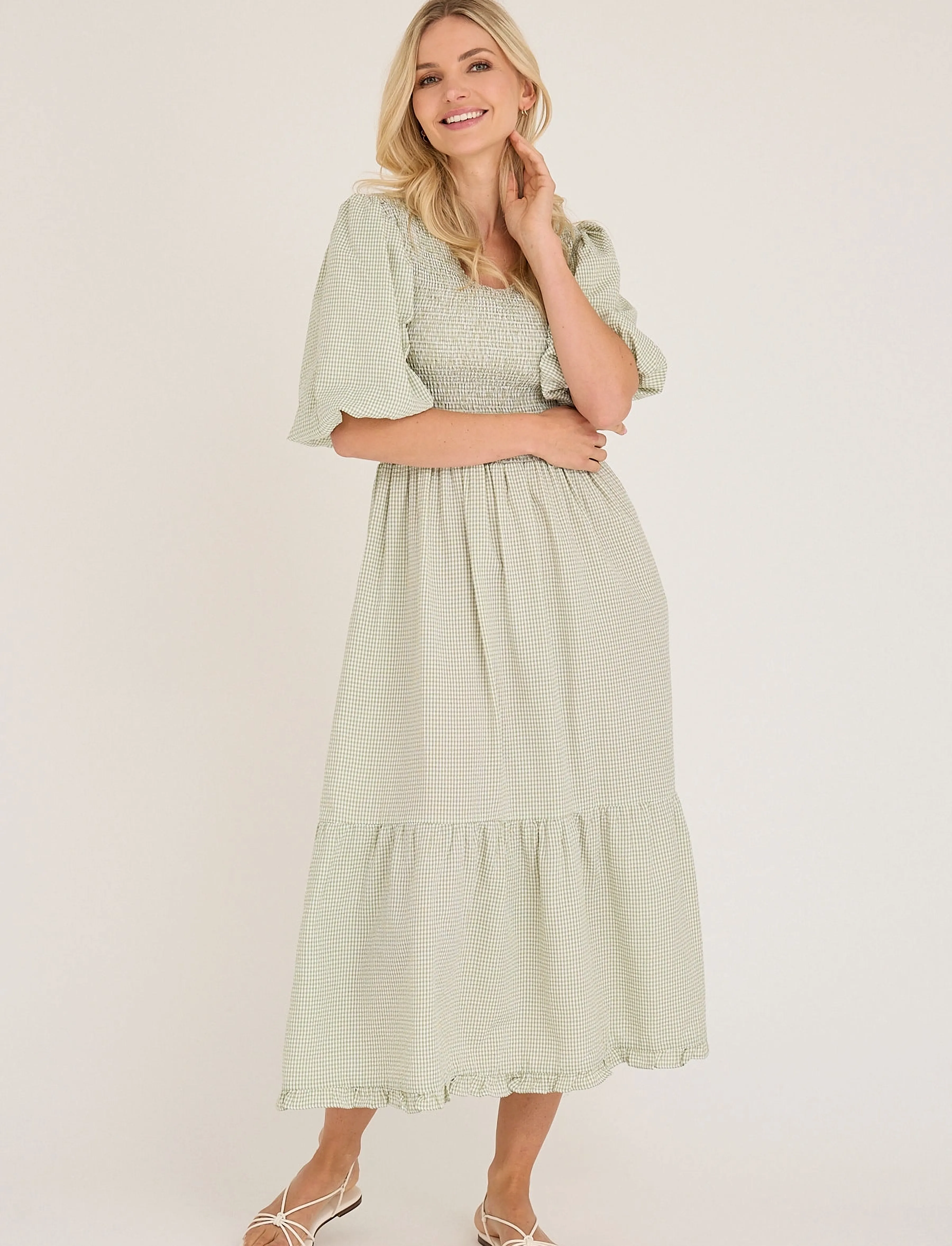 A-View Signa dress - Kleider - DUSTY GREEN / khaki/green