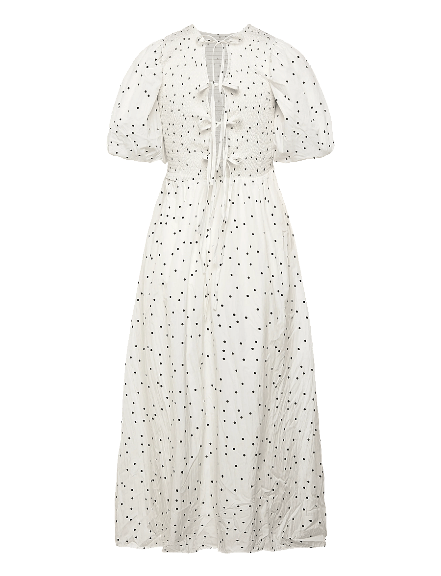 A-View - Tabita dot dress - sutvirtinimas - white with black dots - 2