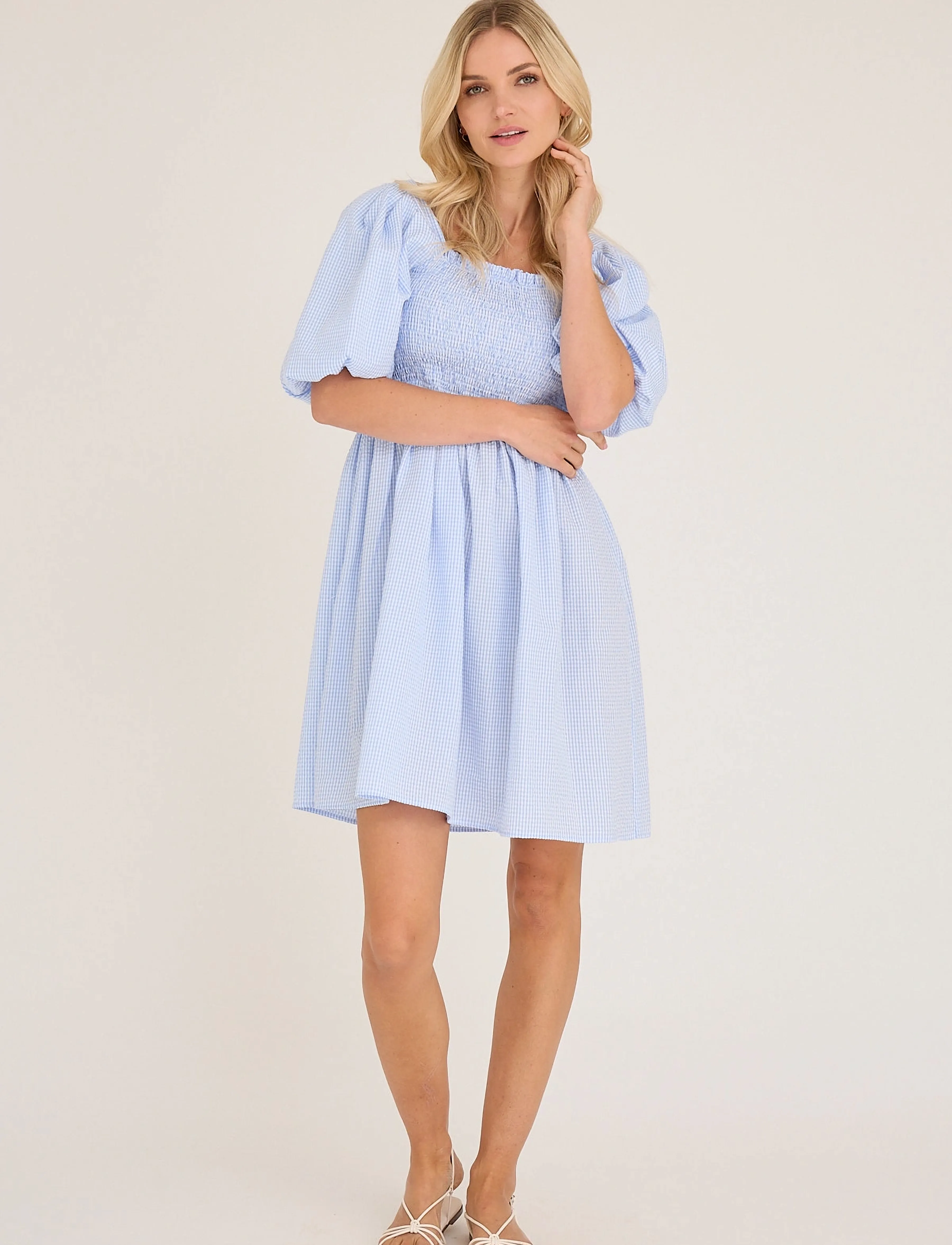 A-View Cheri short dress - Nouveautes - LIGHT BLUE / blue