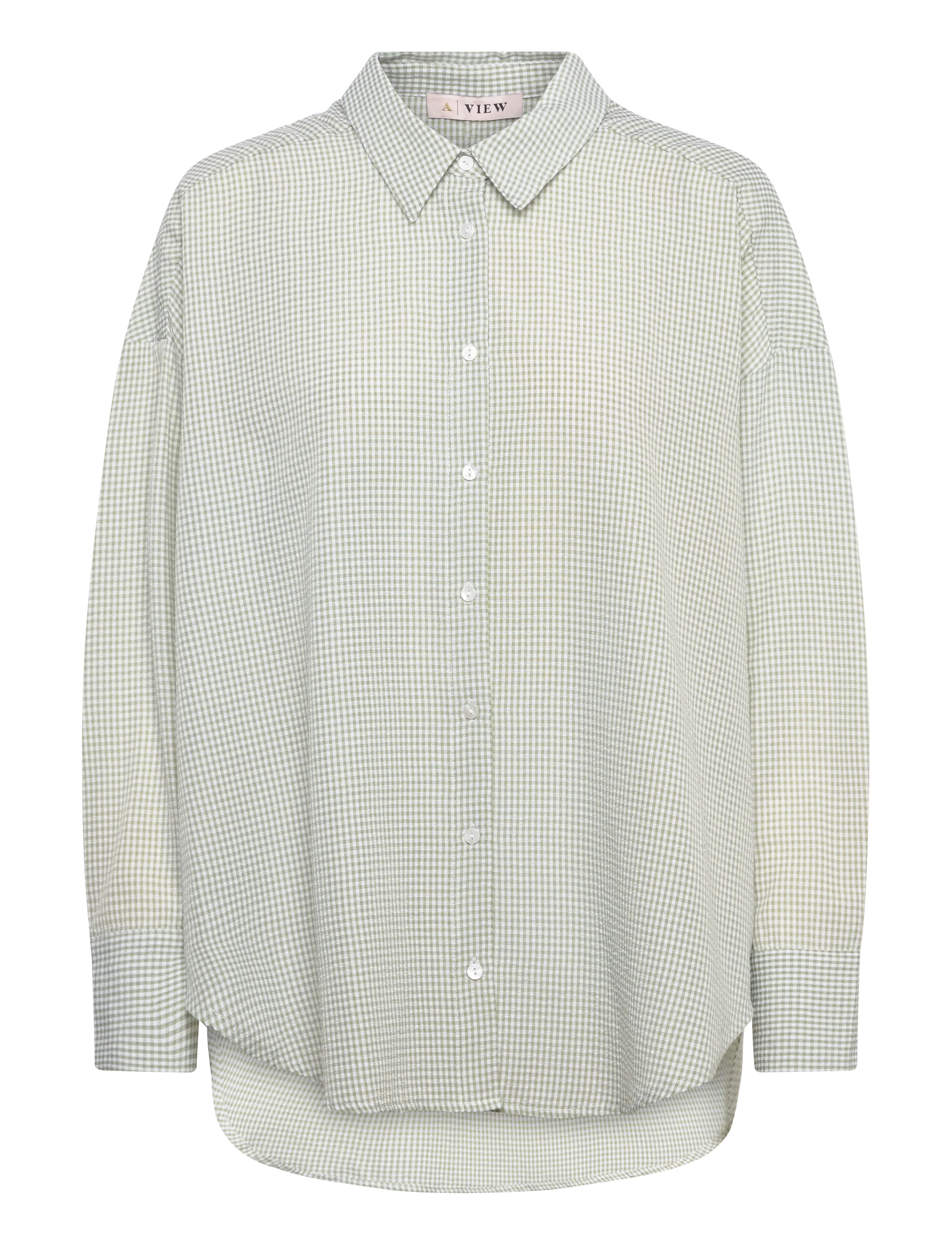 A-View Sonja shirt - Transitional Layering - LIGHT GREEN / white