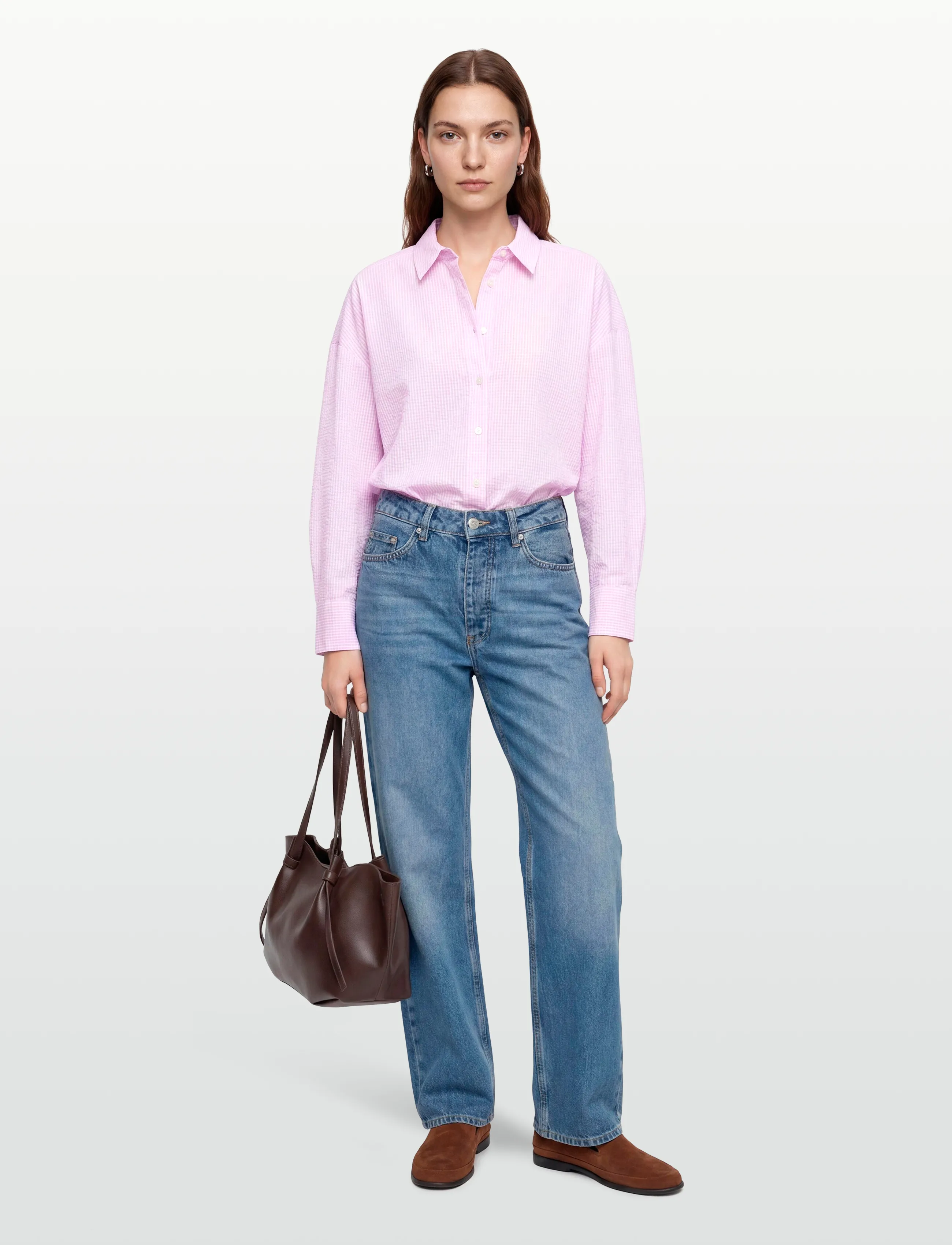 A-View Sonja Shirt, Kvinder, Tekstureret Skjorte, Pink, Str: 44