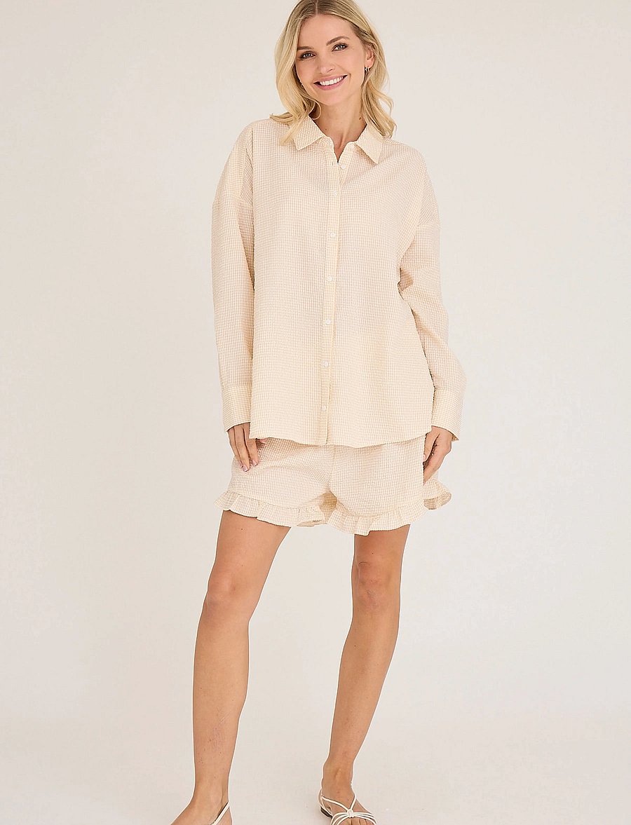 A-View - Sonja shirt - langärmlige hemden - pale yellow - 0