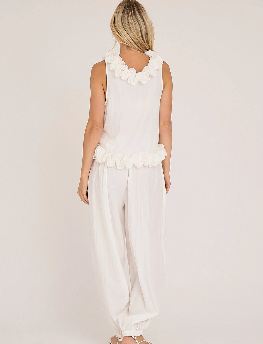 A-View - Manon balloon pants - hosen mit geradem bein - white - 3