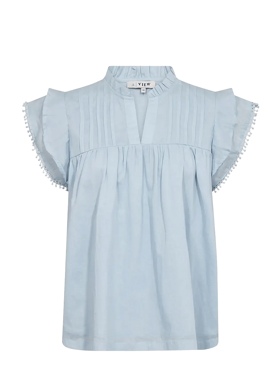 A-View - Avery top - kurzärmelige blusen - light blue - 1