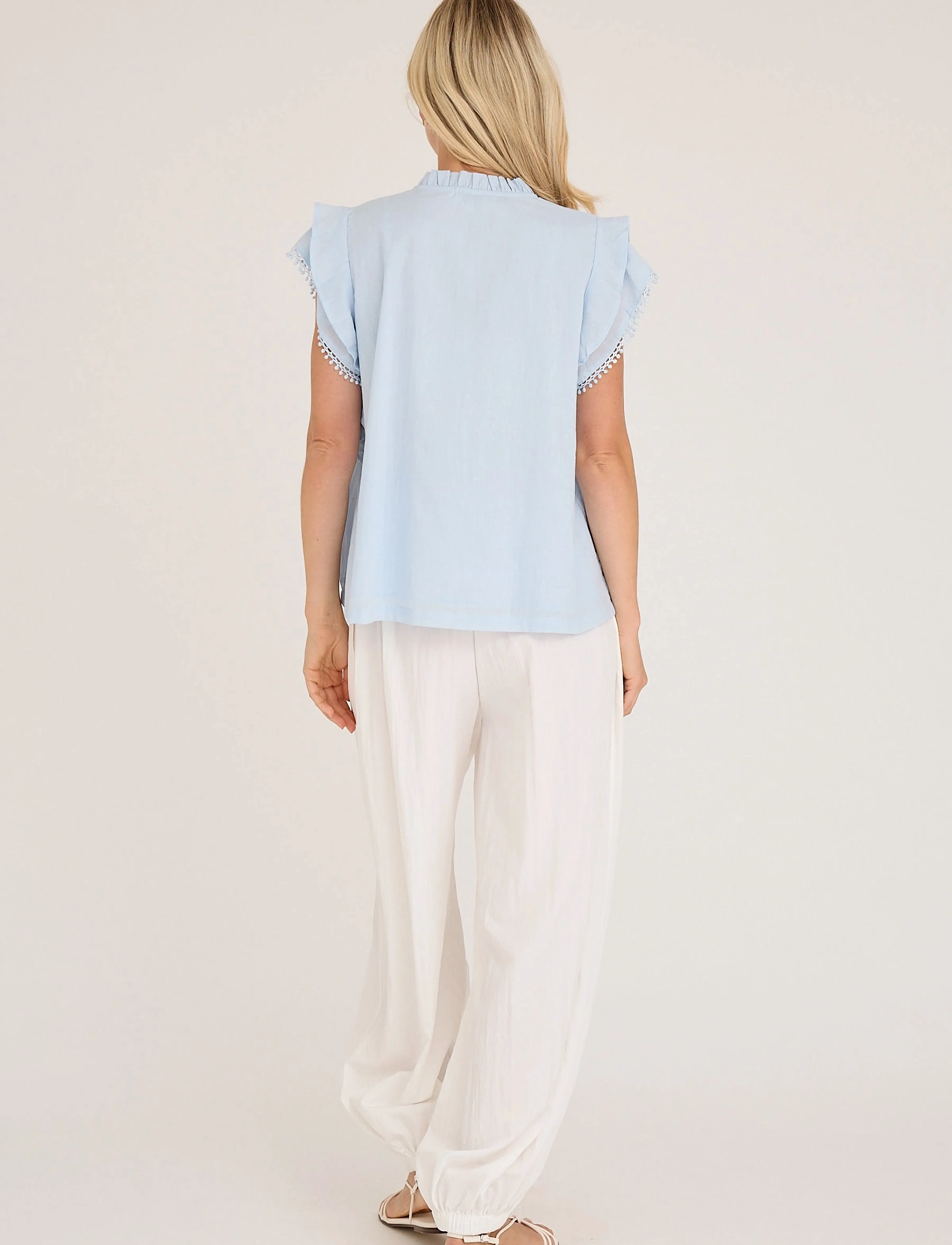 A-View - Avery top - kurzämlige blusen - light blue - 3