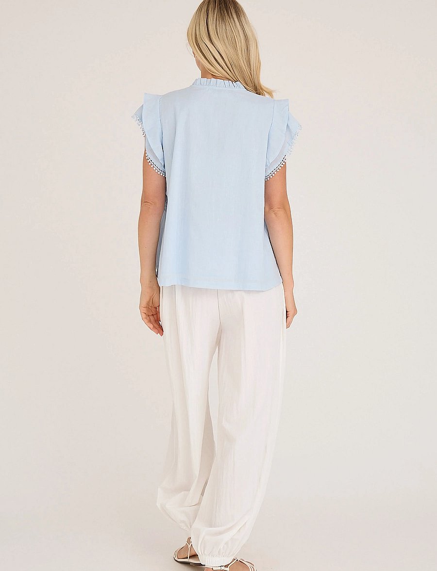 A-View - Avery top - kurzärmelige blusen - light blue - 3