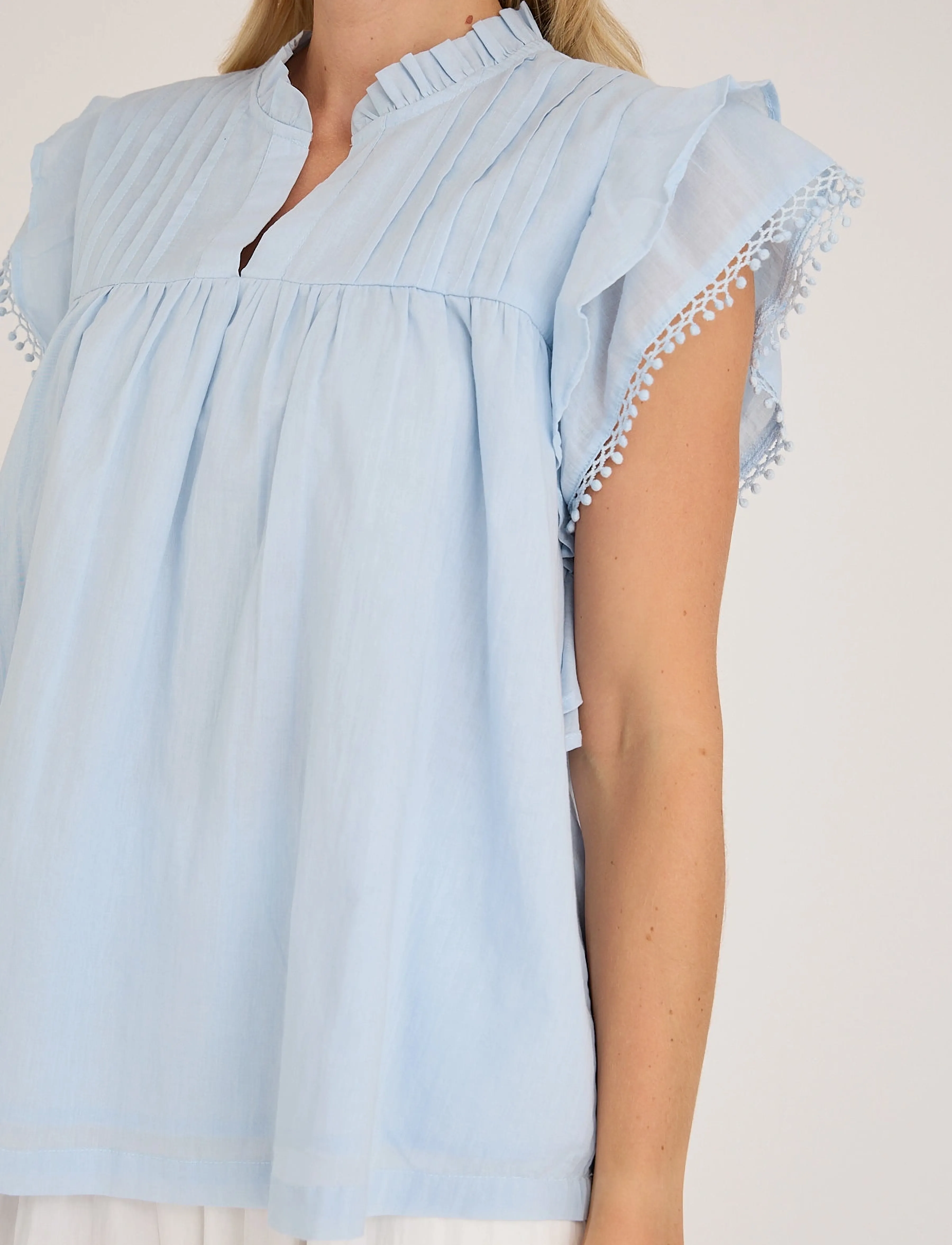 A-View - Avery top - kurzämlige blusen - light blue - 4