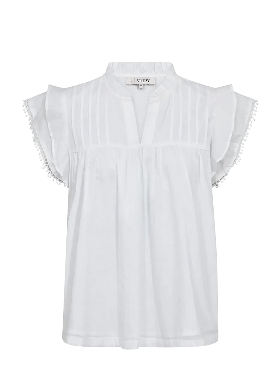 A-View - Avery top - kurzärmelige blusen - white - 1