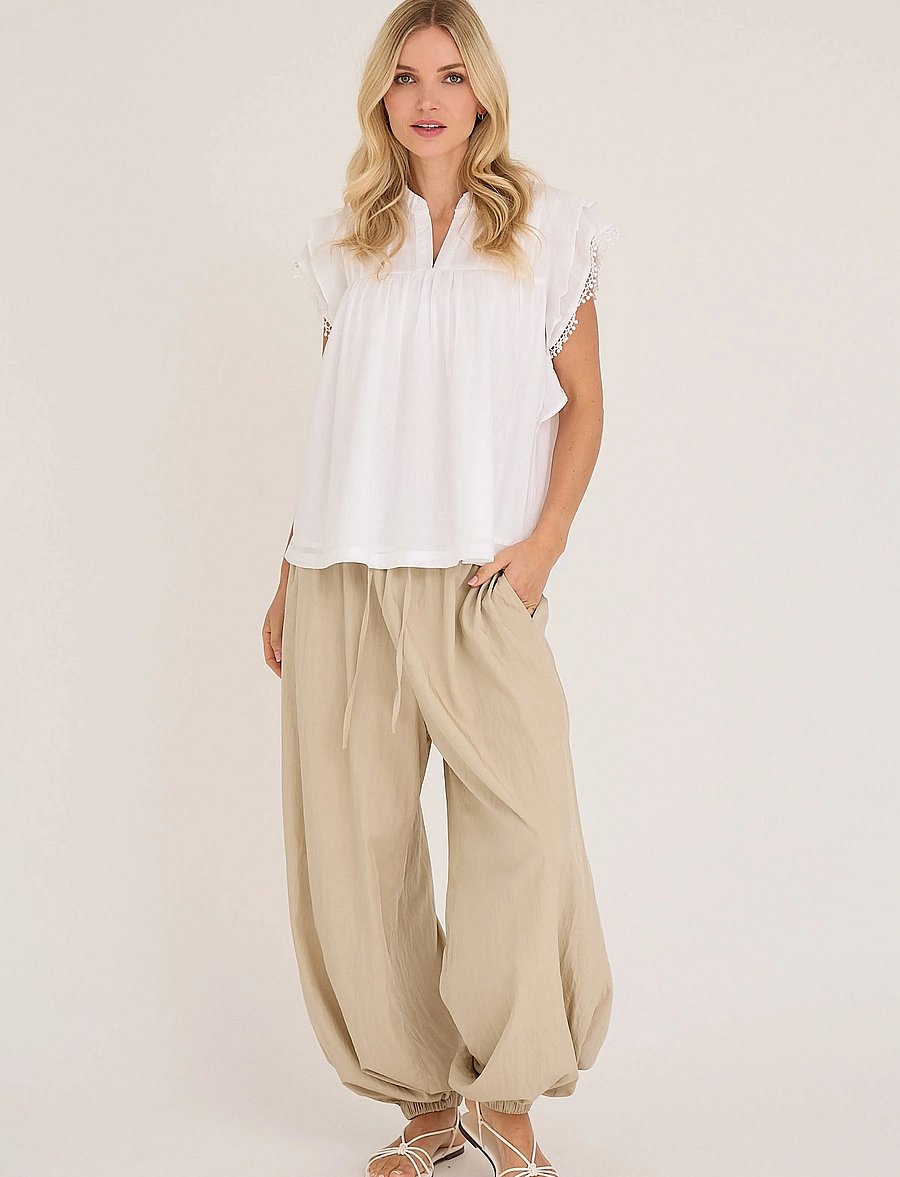 A-View - Avery top - kurzärmelige blusen - white - 0