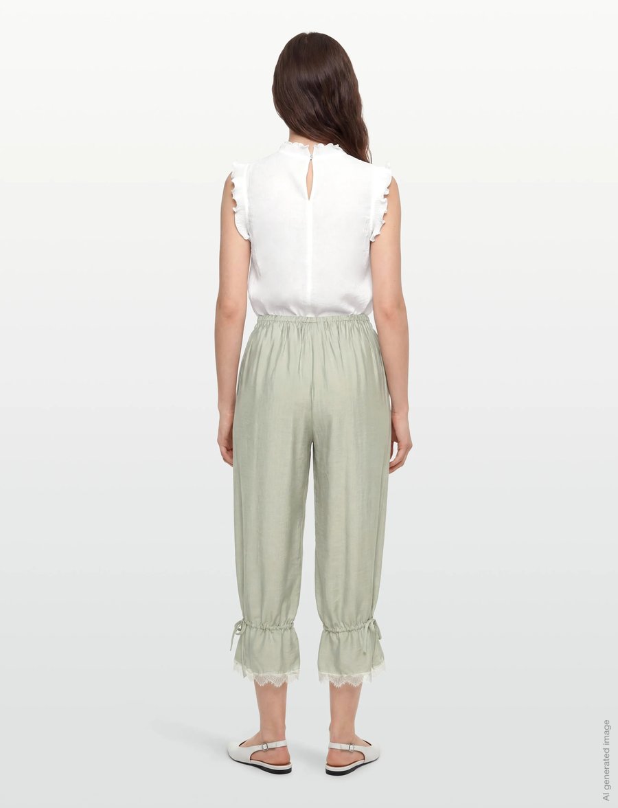 A-View - Olea pants - raka byxor - dusty mint - 4