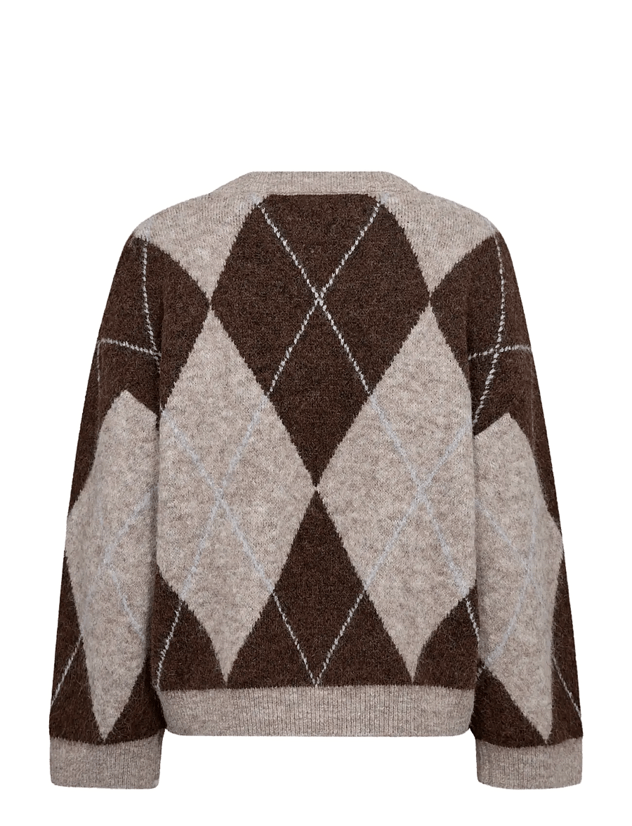 A-View - Harlekin knit pullover - striktrøjer - dark brown - 2