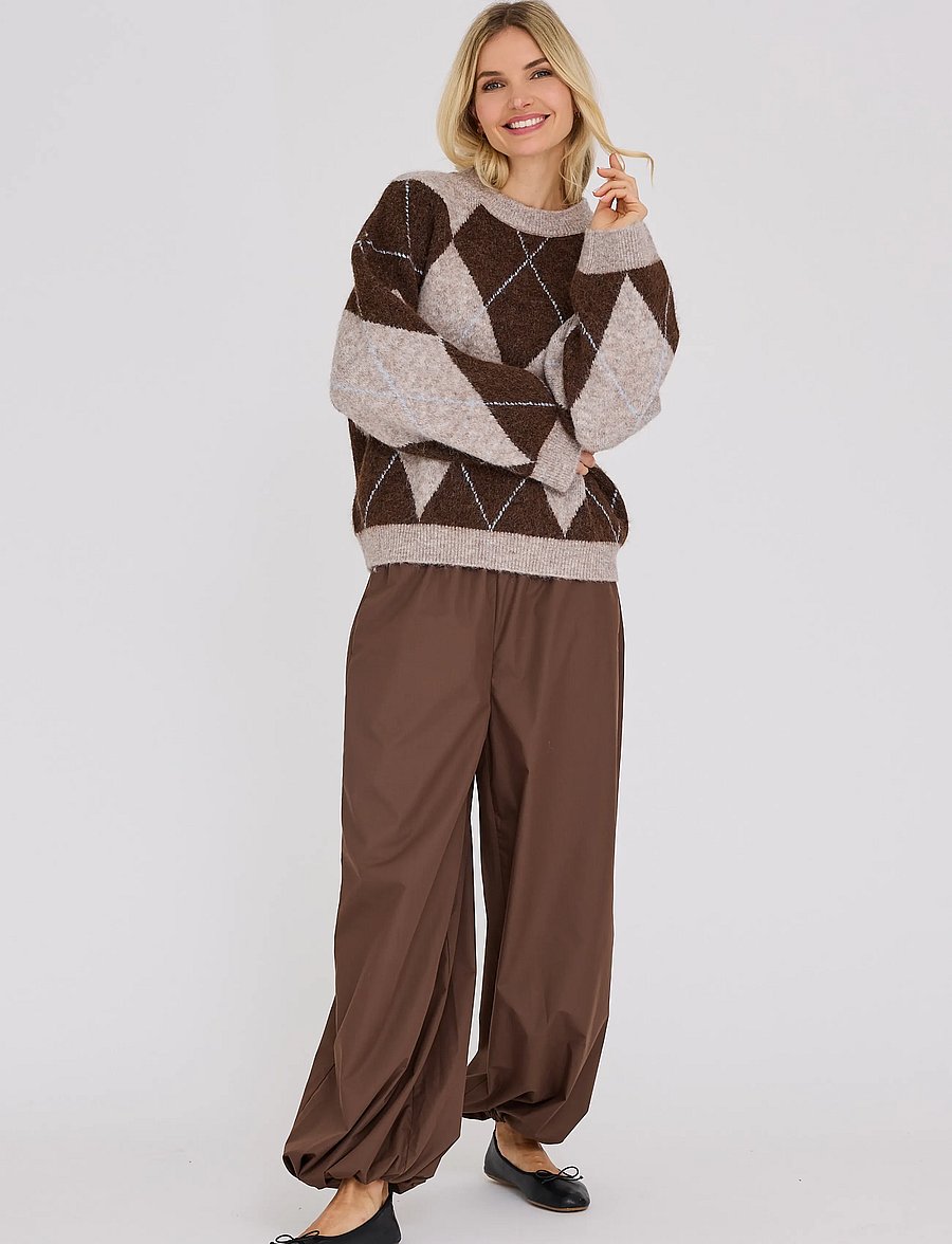 A-View - Harlekin knit pullover - striktrøjer - dark brown - 0