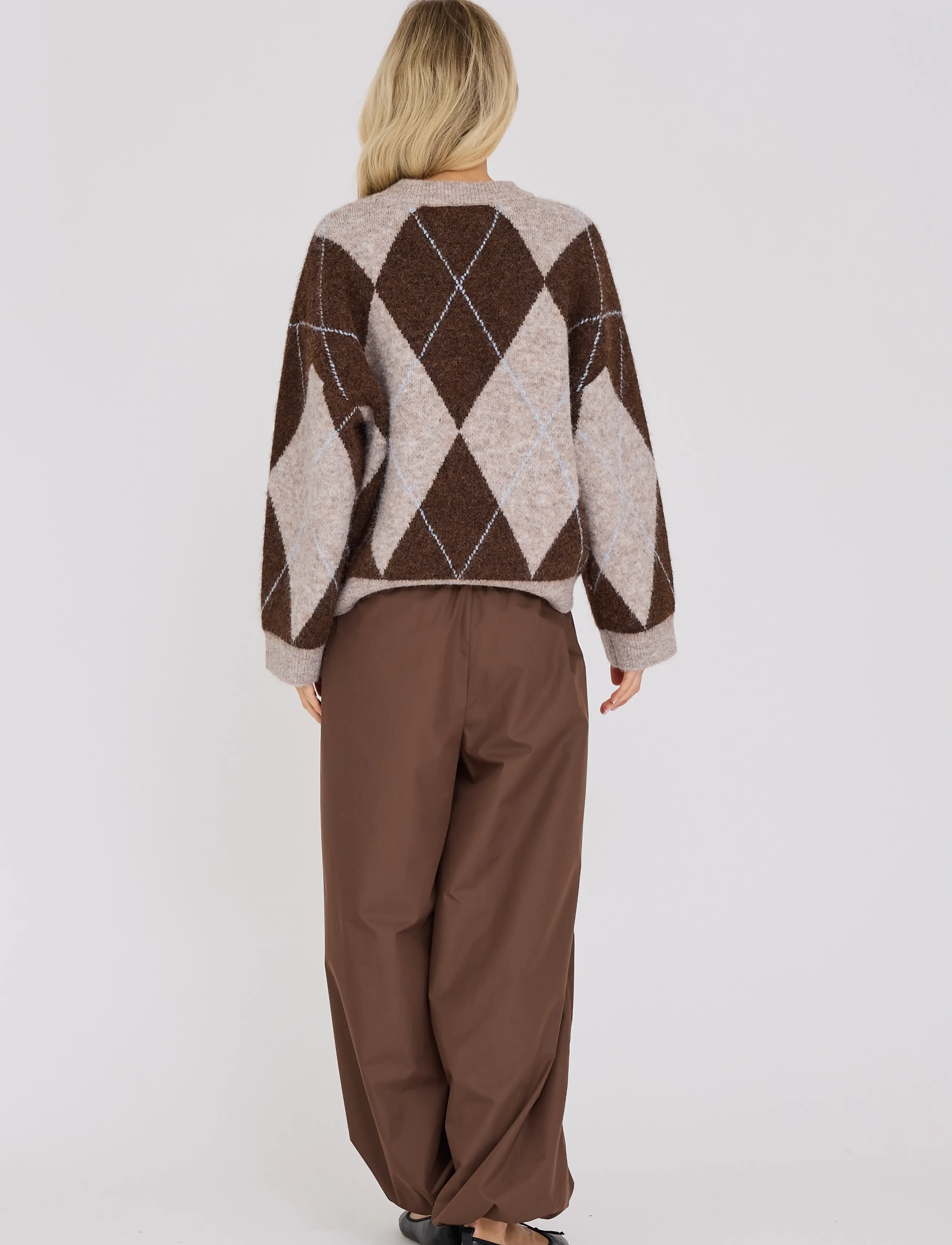 A-View - Harlekin knit pullover - striktrøjer - dark brown - 3