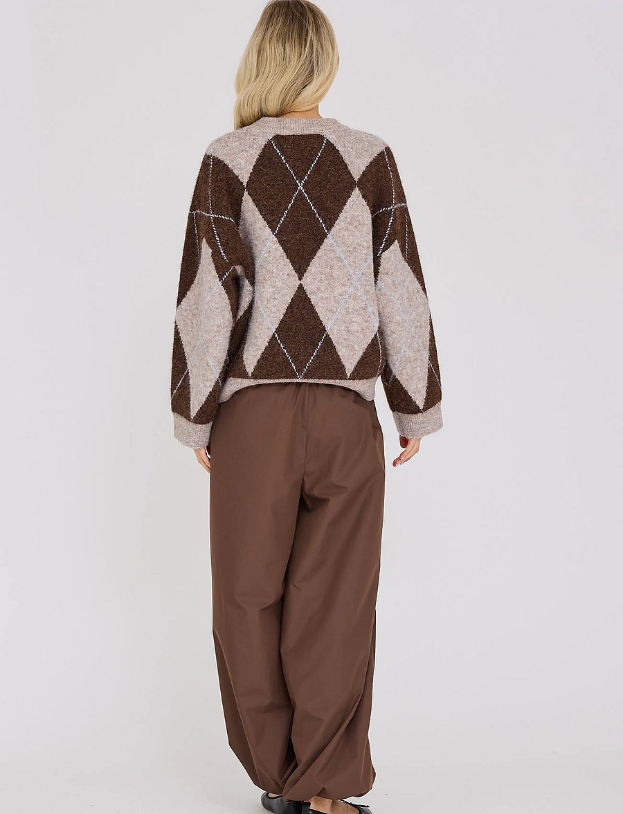 A-View - Harlekin knit pullover - striktrøjer - dark brown - 3