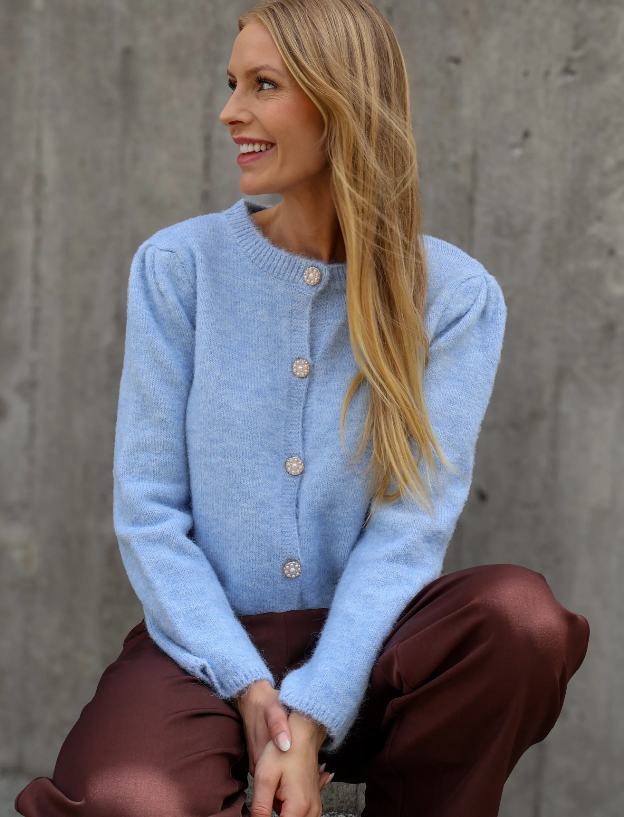 A-View - Lissi L/S knit cardigan - cardigans - light blue - 3