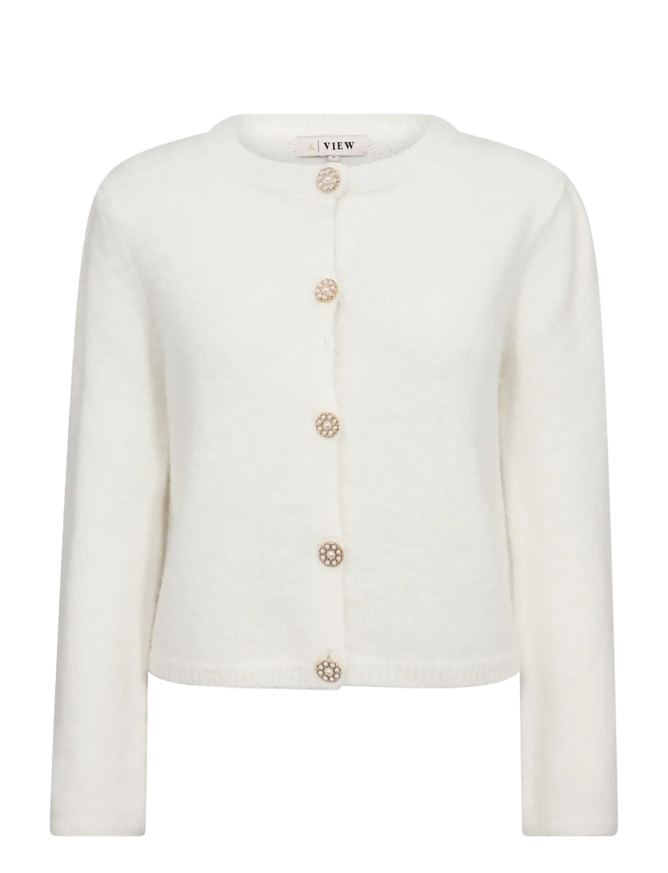 A-View Lissi L/S knit cardigan - Modetrender - WHITE / white