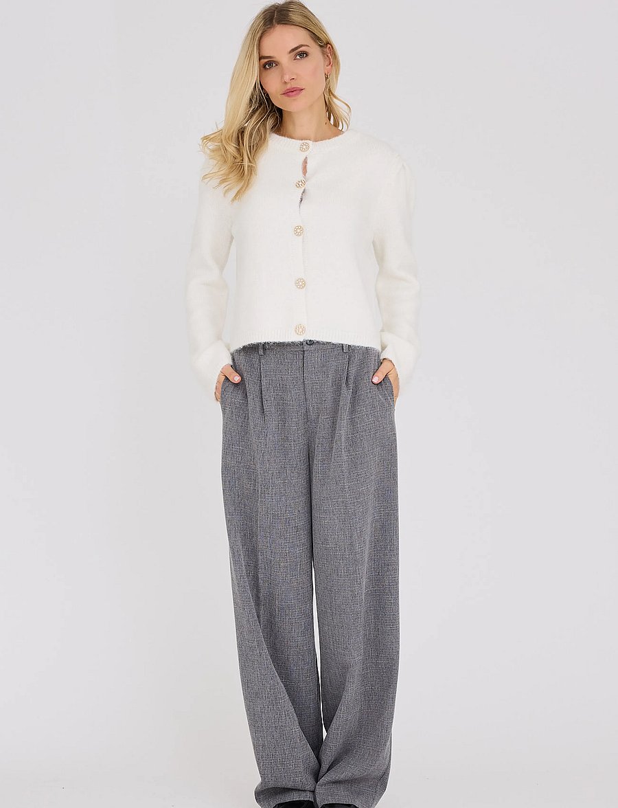 A-View - Lissi L/S knit cardigan - koftor - white - 0