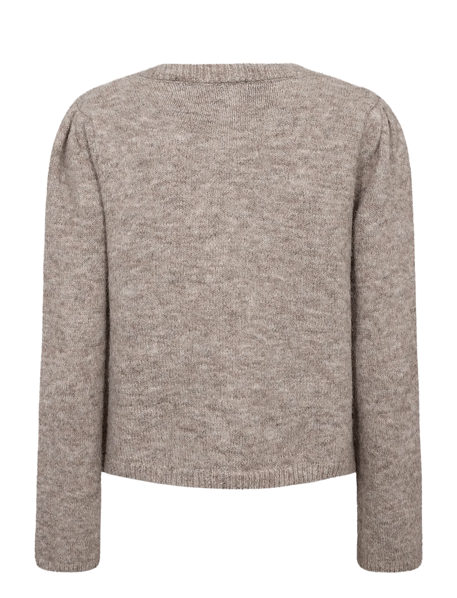 A-View - Alisa knit cardigan - koftor - brown/white - 2