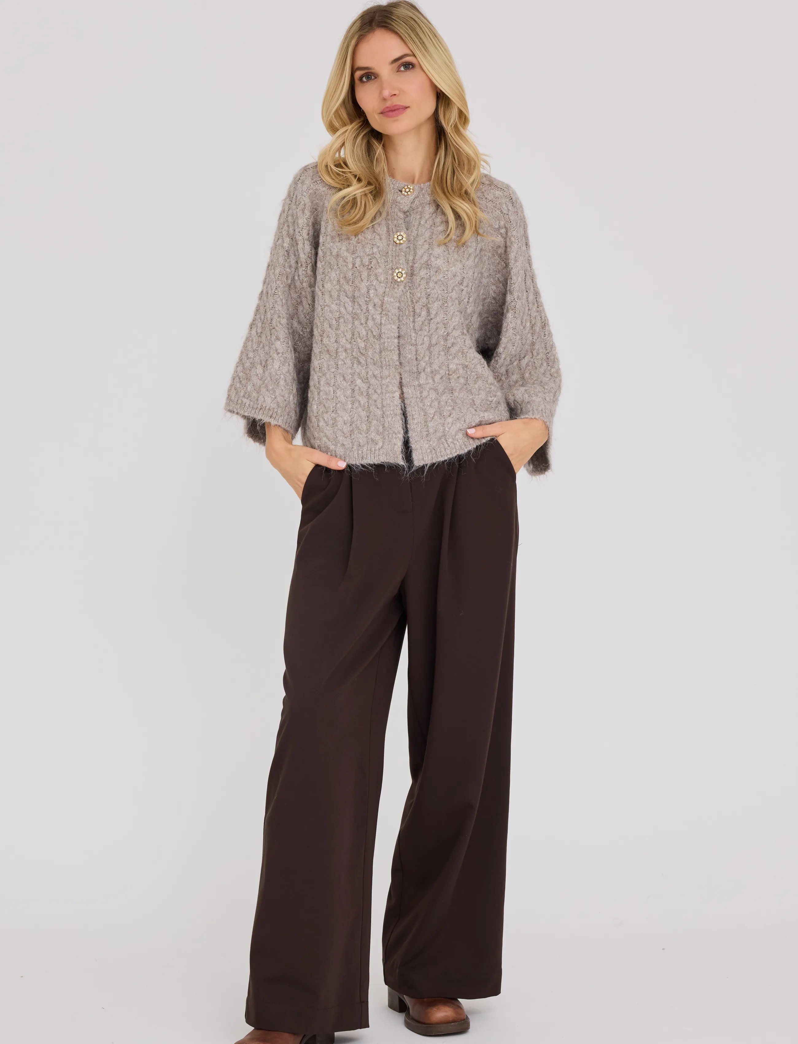 A-View Kabba New Knit Cardigan, XL, Knitwear, Braun - Cardigans, Frauen
