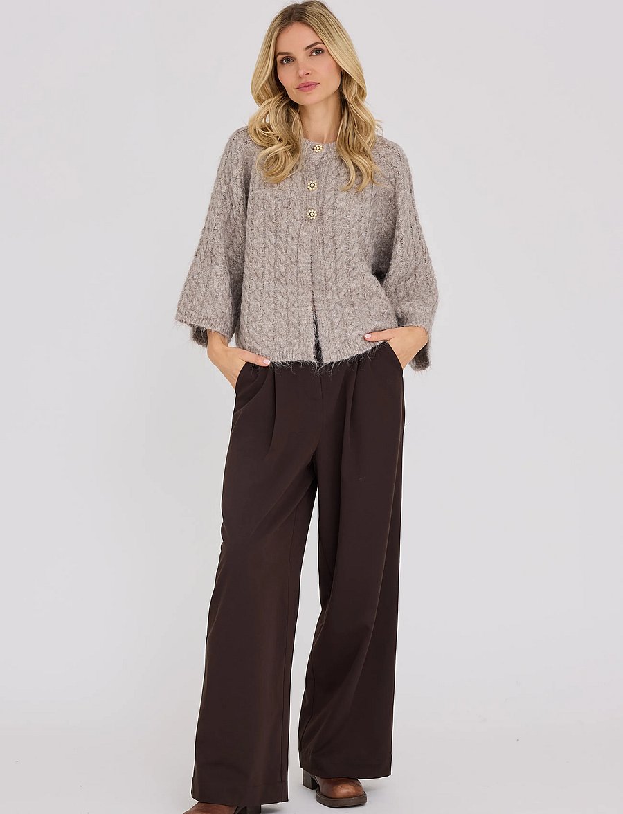 A-View - Kabba new knit cardigan - strickjacken - light brown - 0