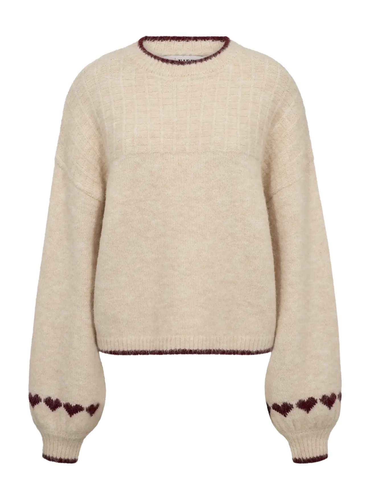 A-View Heart new knit pullover - A-View - OFF WHITE/BORDEAUX / cream