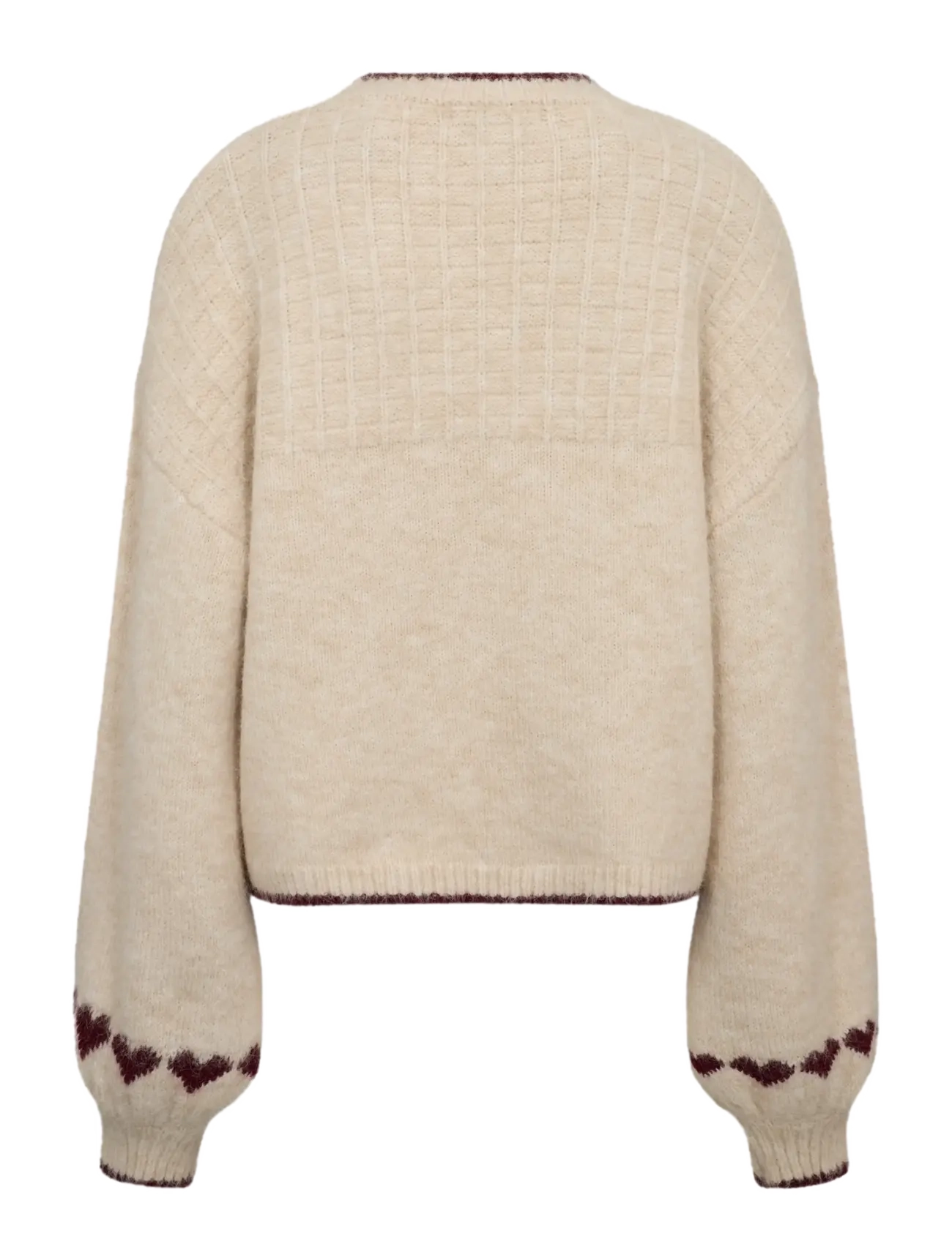 A-View - Heart new knit pullover - off white/bordeaux - 2
