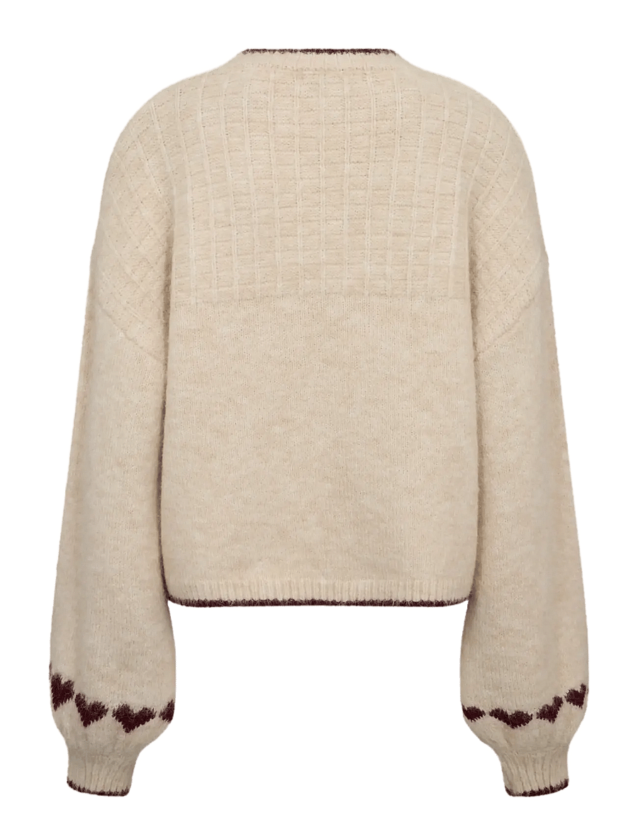 A-View - Heart new knit pullover - off white/bordeaux - 2
