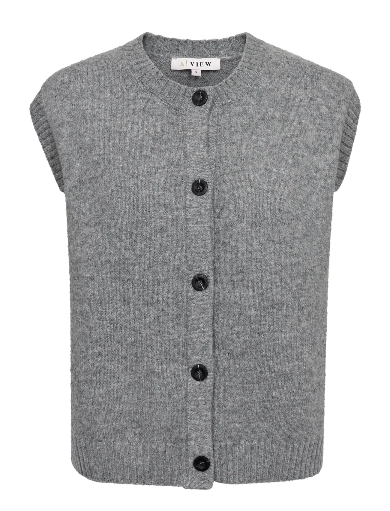 A-View Rena knit vest - Veste - MEDIUM GREY MELANGE / grey