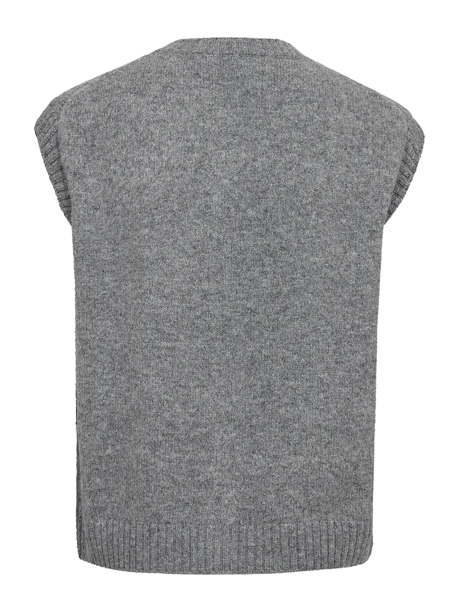A-View - Rena knit vest - medium grey melange - 2