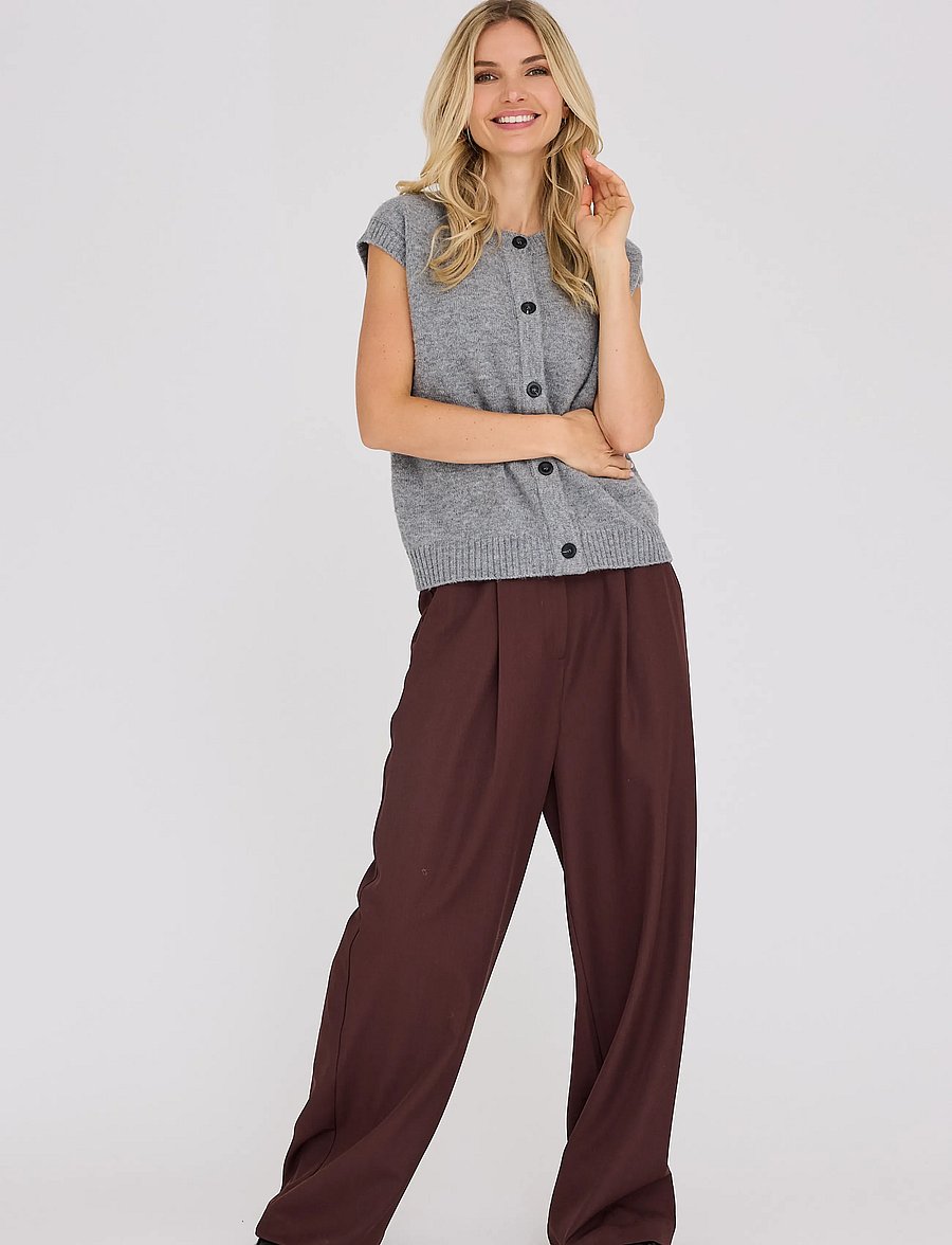 A-View - Rena knit vest - medium grey melange - 0