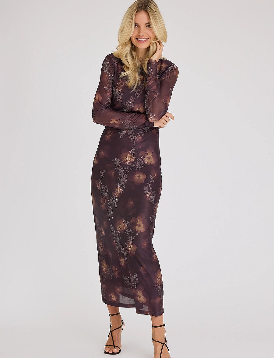 A-View - Belena L/S dress - partykleider - brown/sand - 0