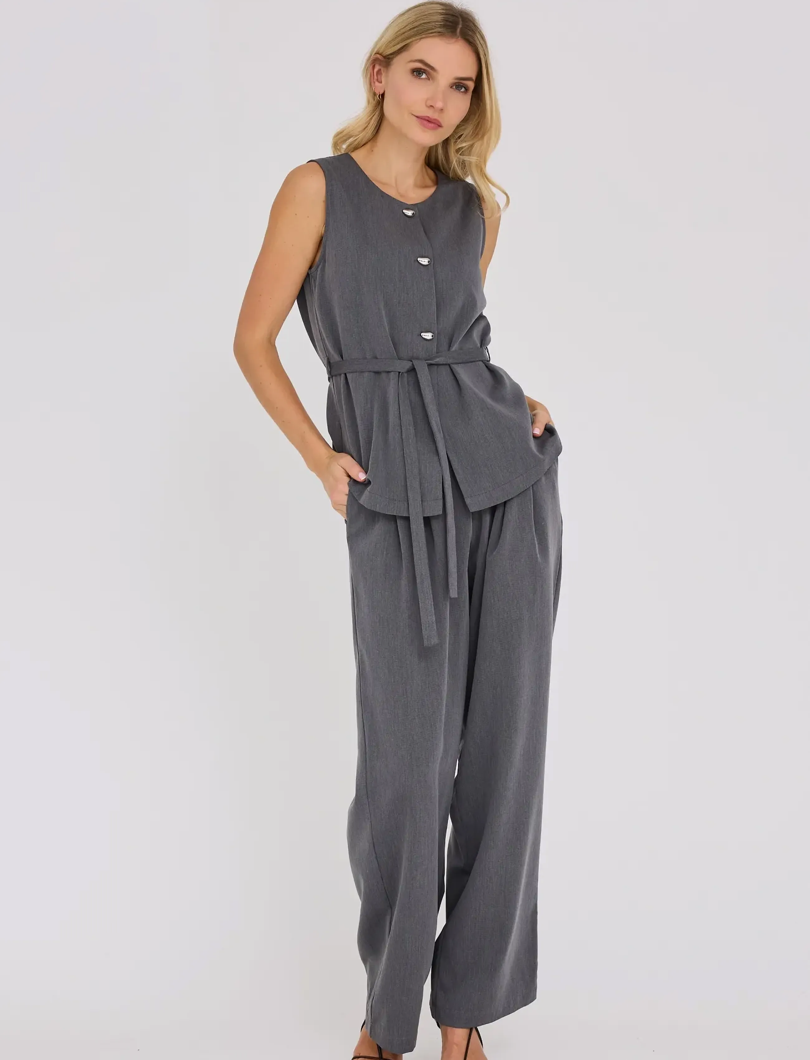 A-View Anabrit pants - Wide leg trousers - DARK GREY / grey