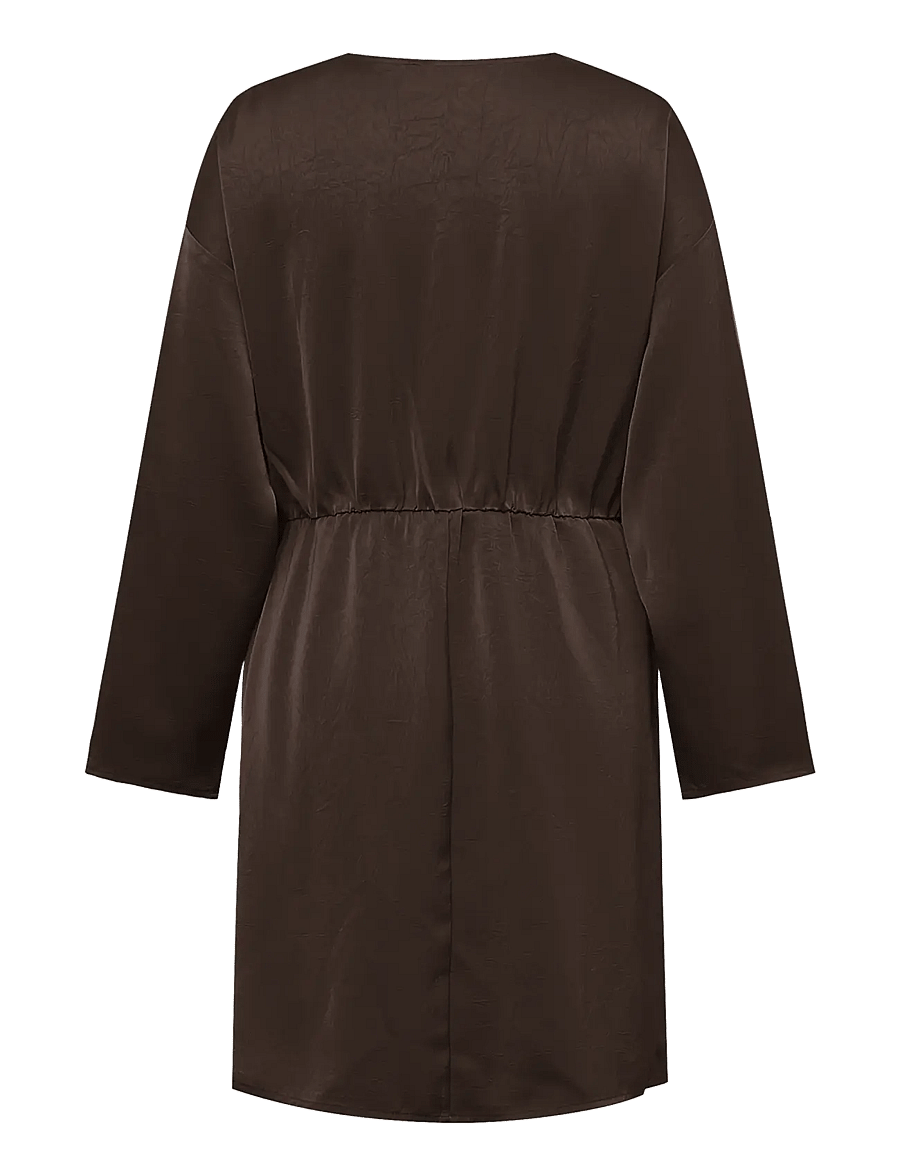 A-View - Sinda drape dress - kurze kleider - dark brown - 1