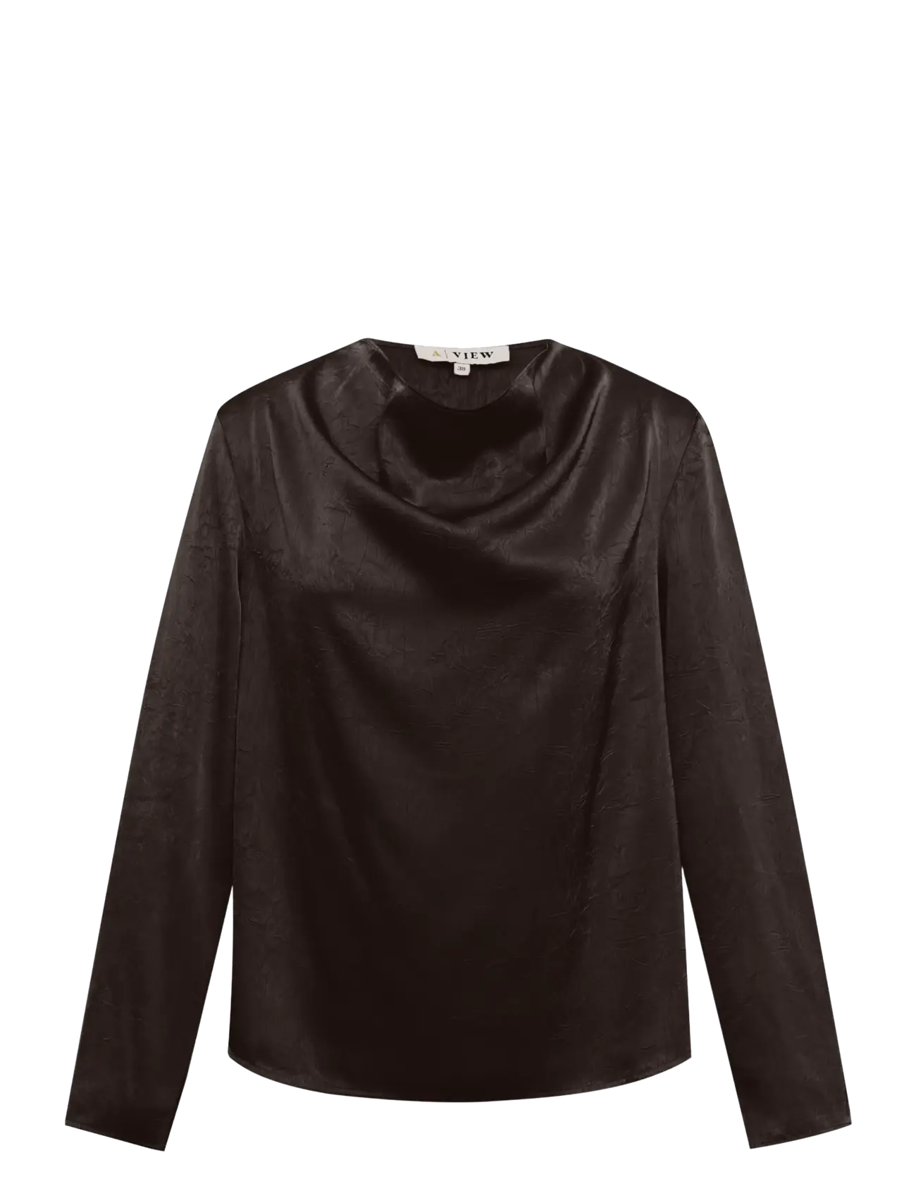 A-View Sinda drape blouse - Blusen & Hemden - DARK BROWN / brown