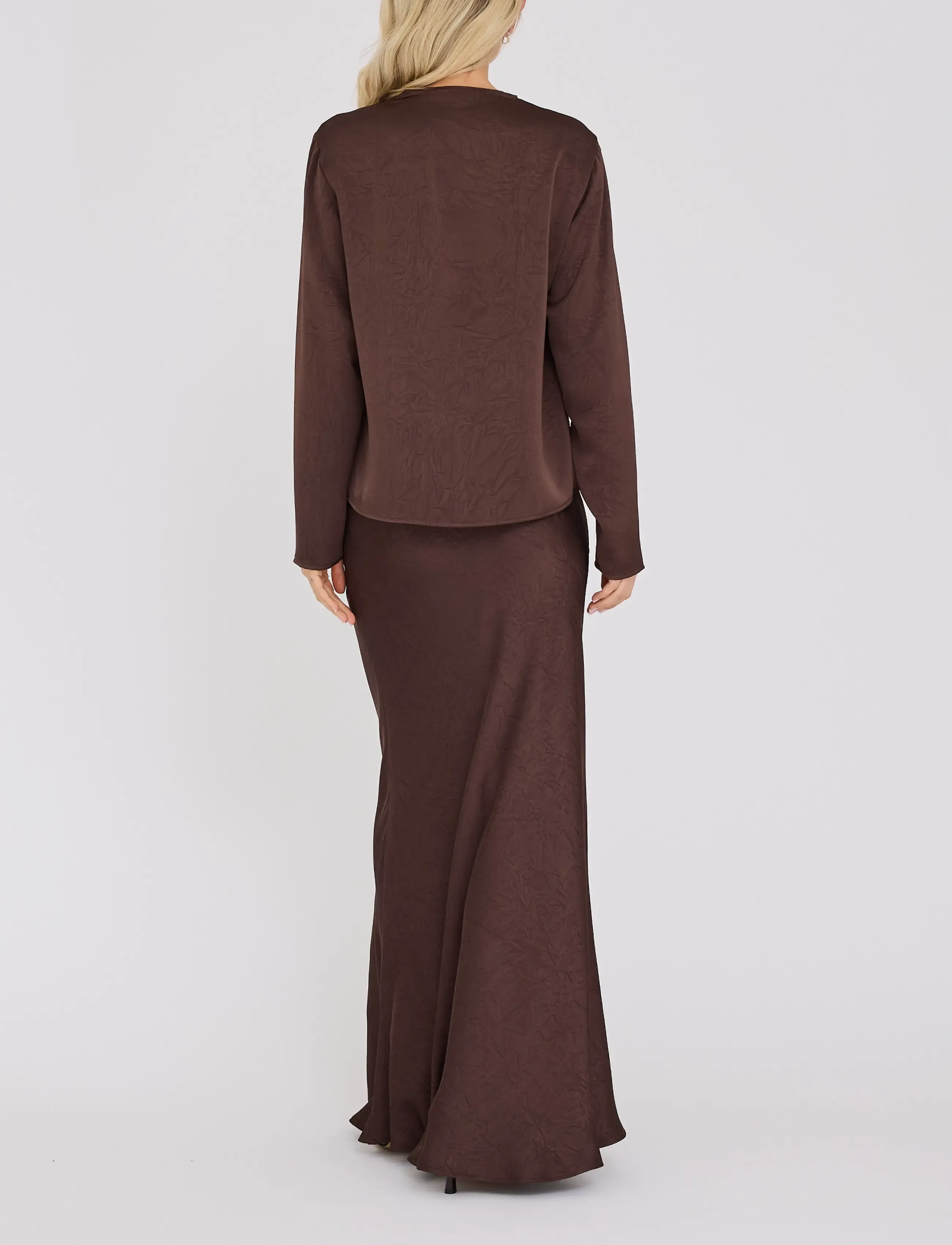 A-View - Sinda drape blouse - dark brown - 4