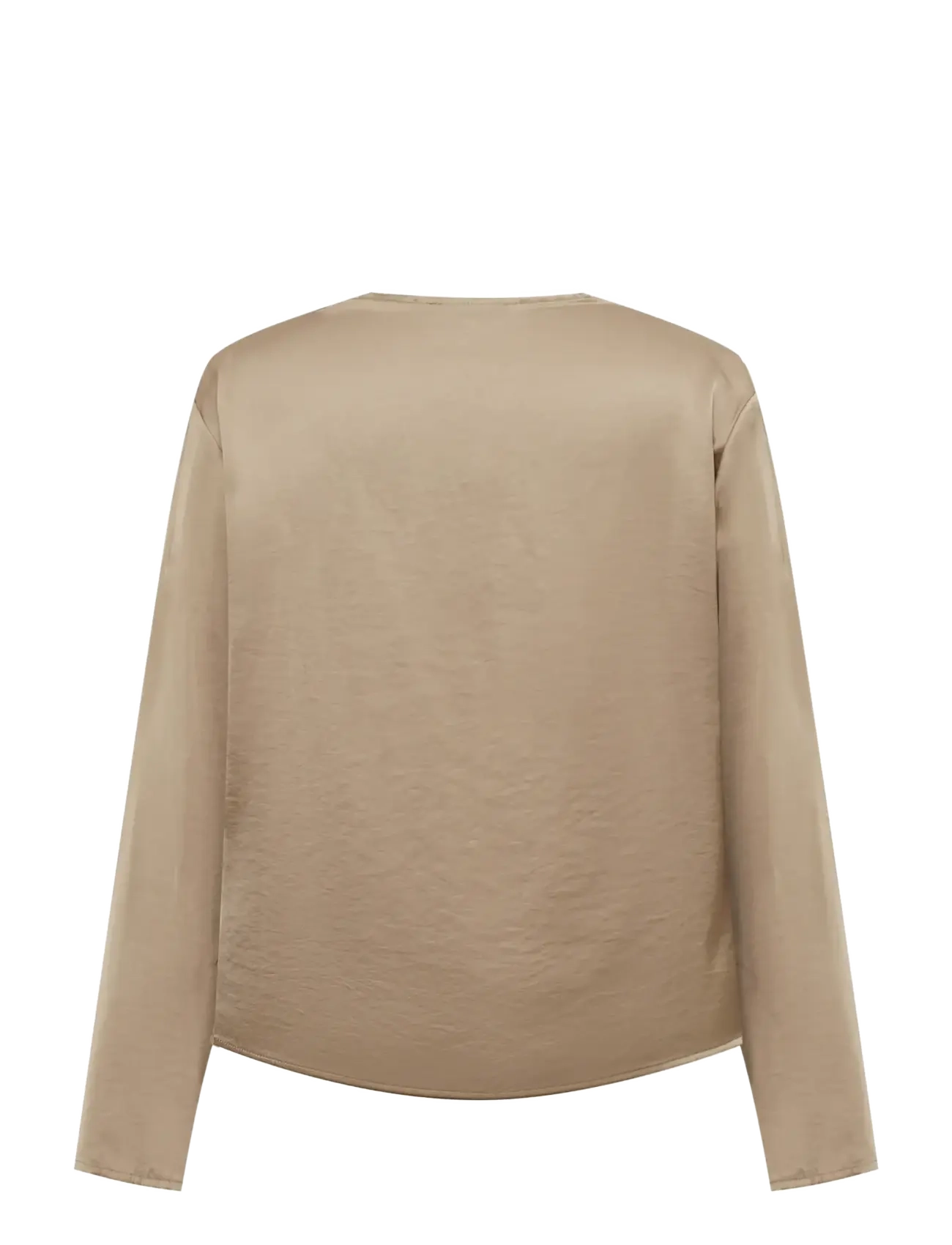A-View - Sinda drape blouse - langærmede bluser - almond - 2